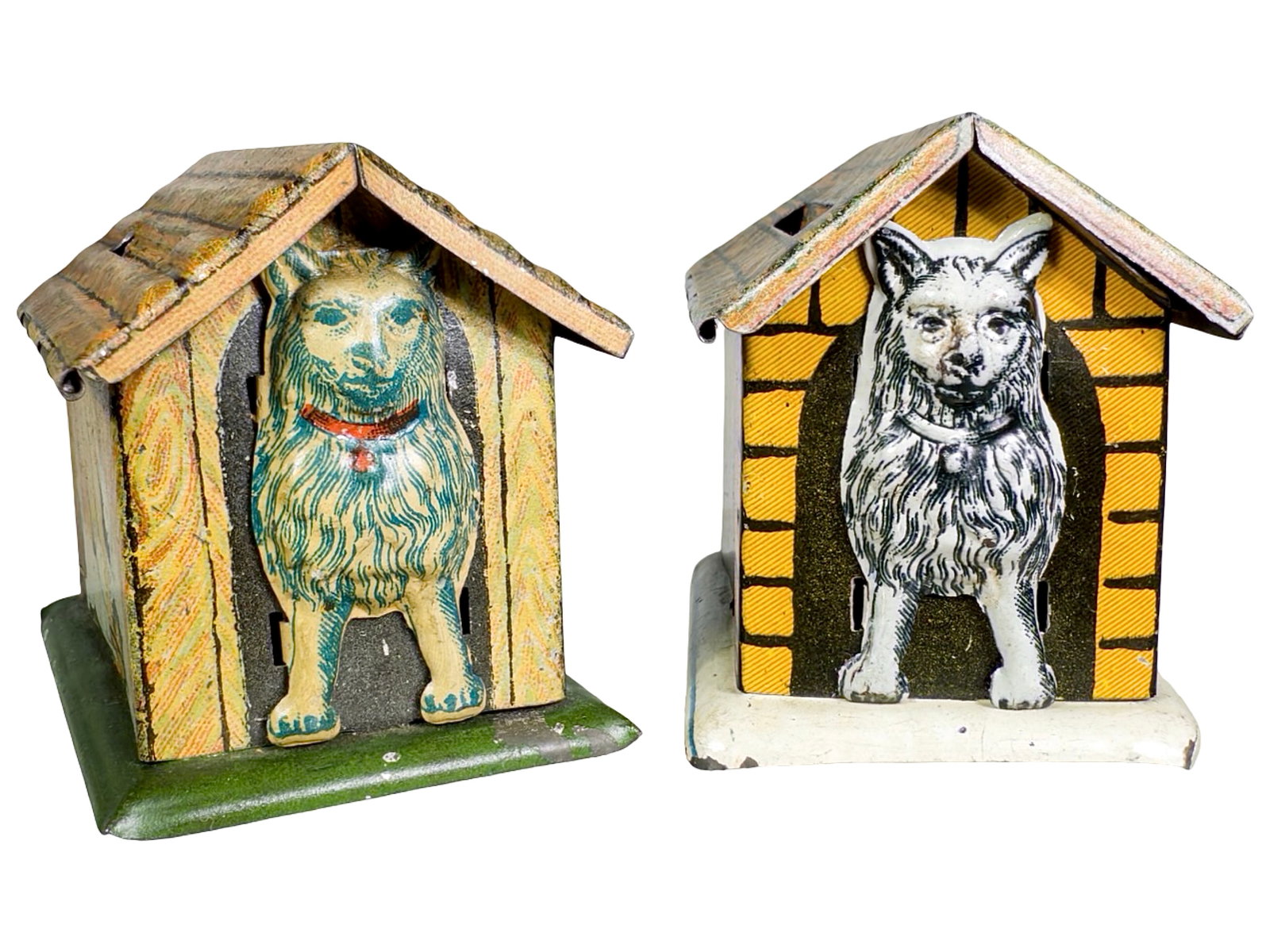 Two Penny Toy Dog House: One Marked "Saxony". German - Circa 1930's.