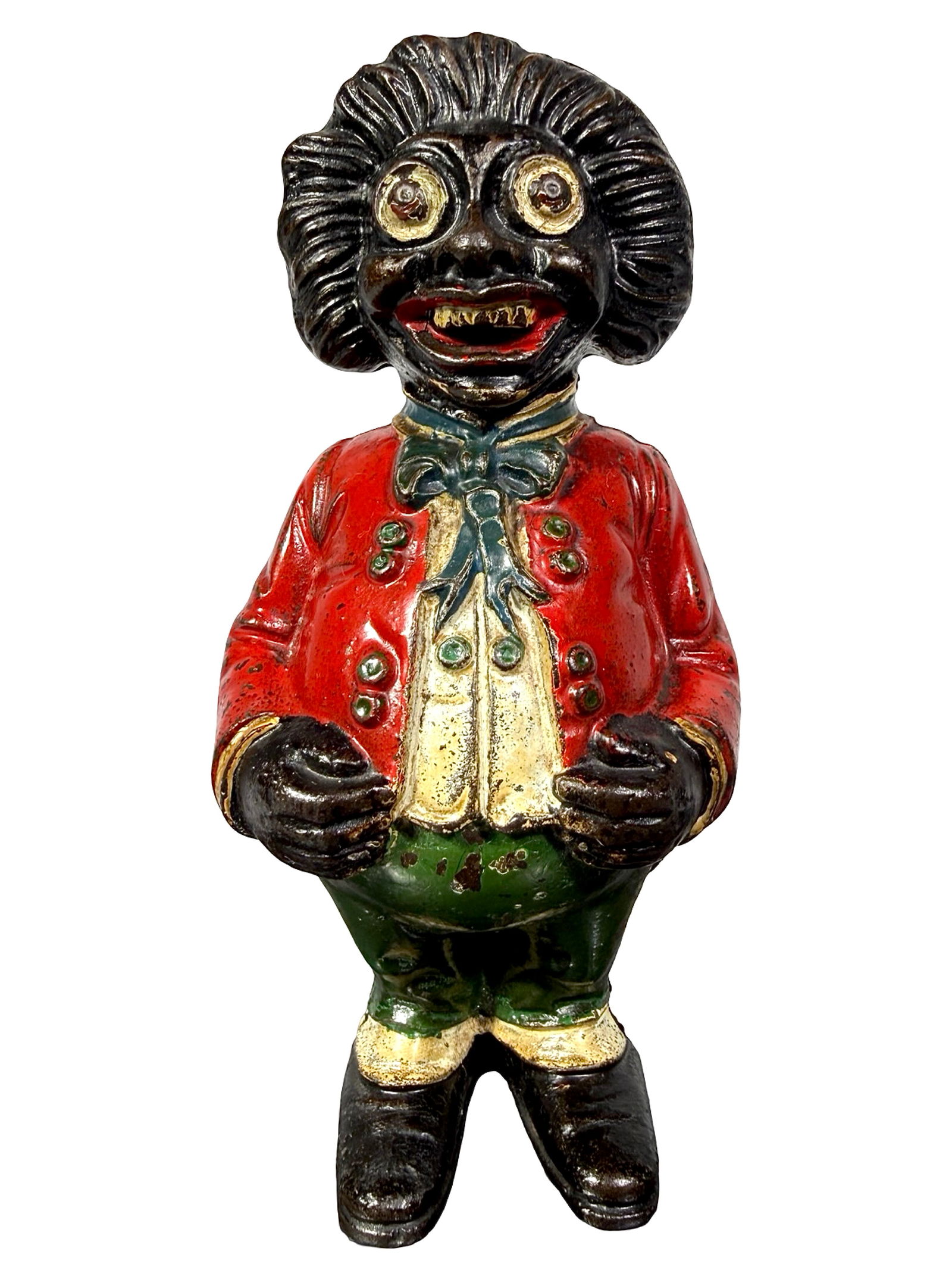 The Gollywog Bank: English - 1895. 6 3/8" Tall. Rare Paint Variant. The Mike Henry Collection.