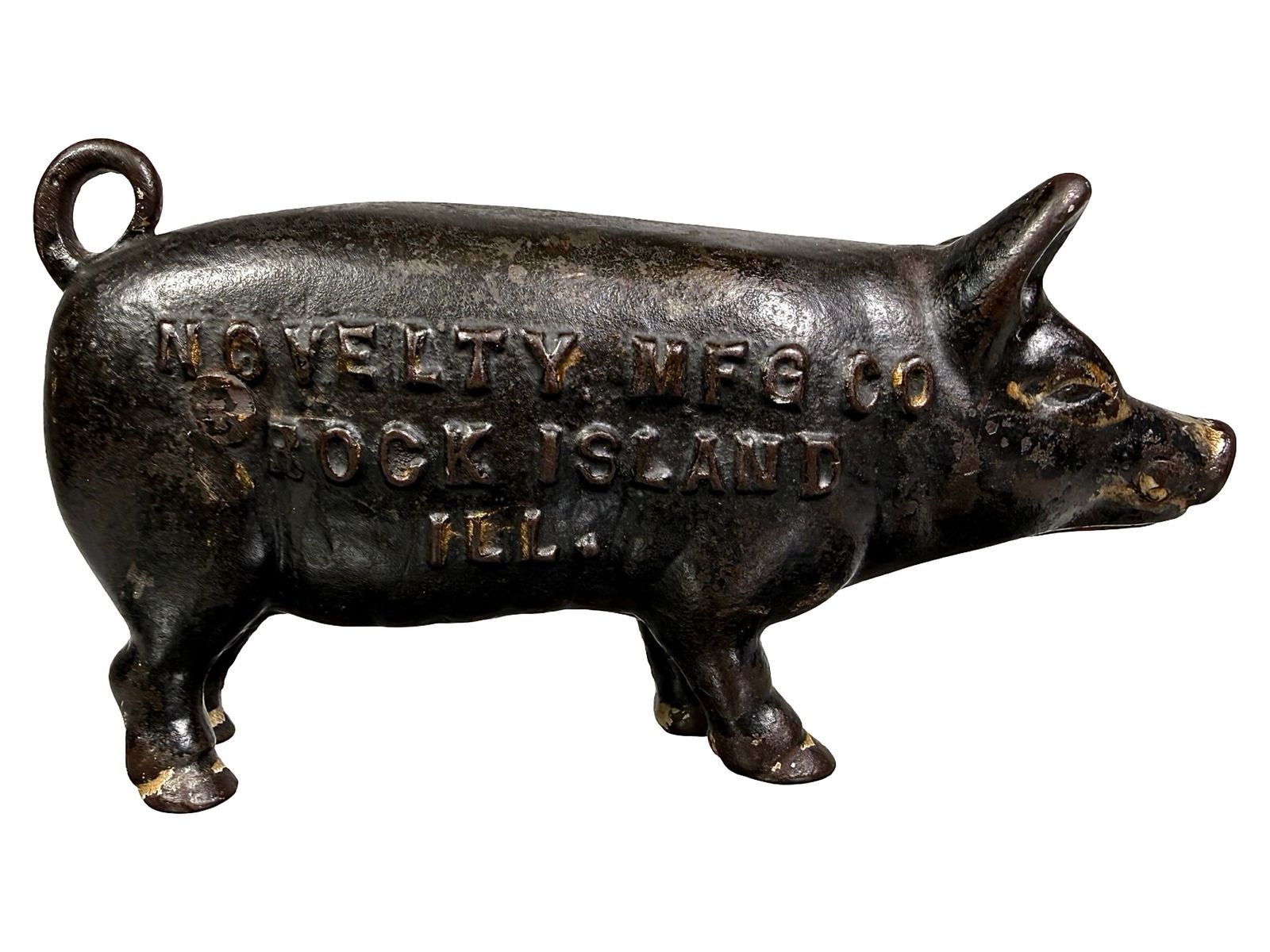 Rock Inland, ILL. Pig: Scarce Advertising Bank. American - 1915. 6 3/4" Long x 3 1/2" Tall.