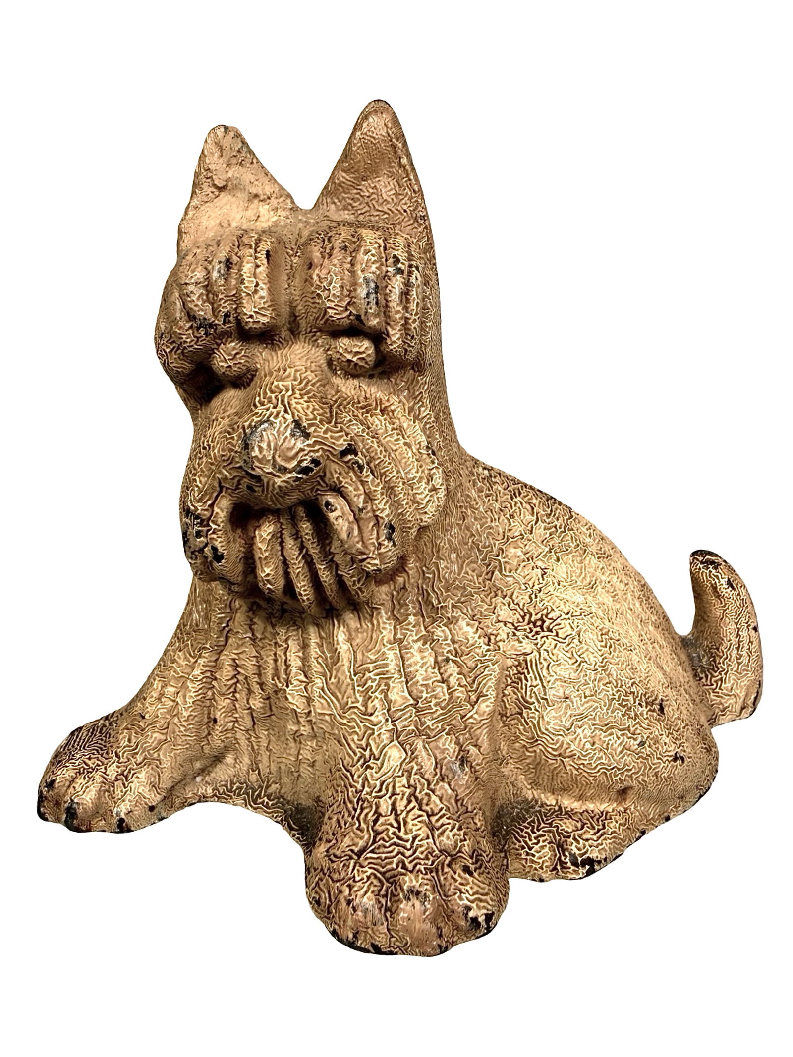 Fala Dog - Cream - Crinkle Paint: American - 1930's. 3" Tall x 3 1/2" Wide.