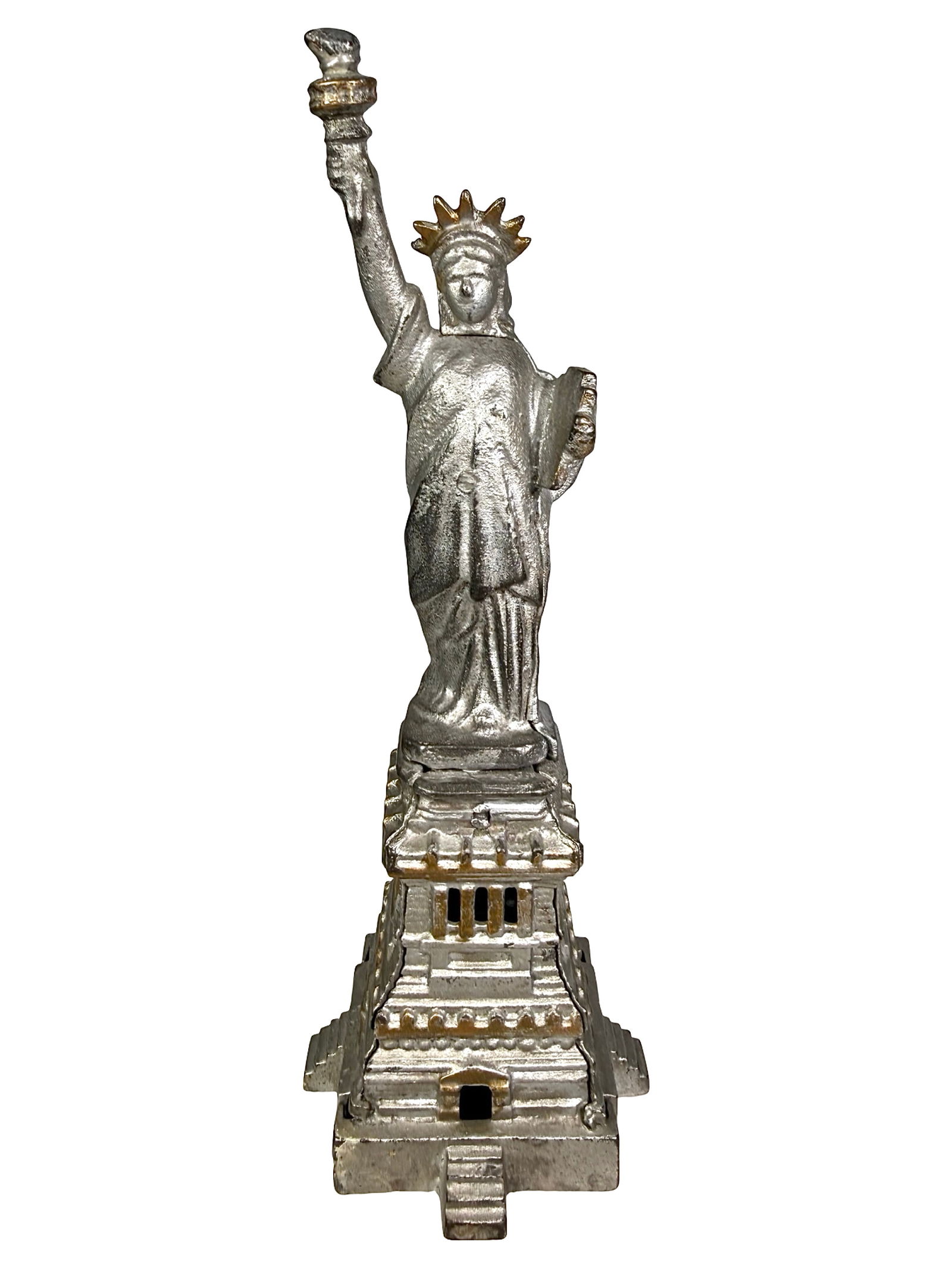 Statue of Liberty - Large Version: Made by Kenton Hardware Co. Kenton, Oh. - 1915. 9 3/4" Tall x 3 3/8" Square.