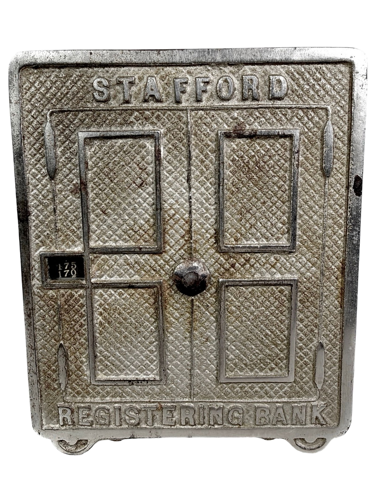 Stafford Registering Bank: By Schnibbe & Sillcock. American - 1890. 5 1/4" Tall x 4 1/4" Wide x 2 1/2" Deep.