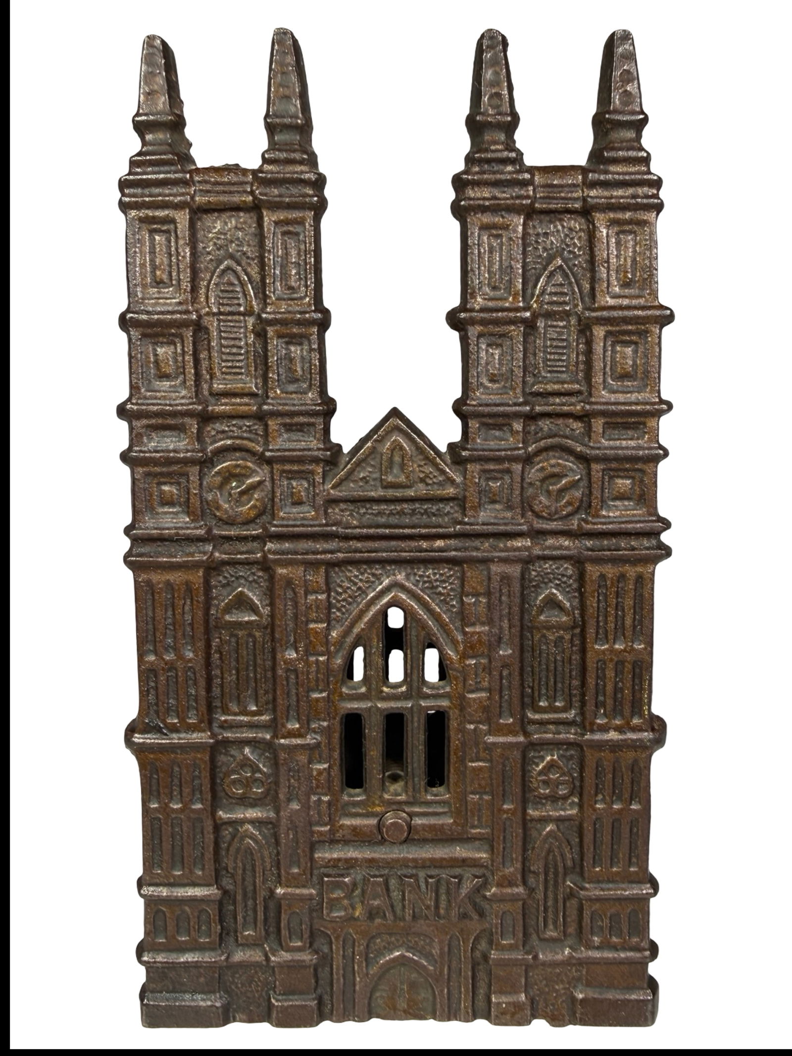 Westminster Abbey - Pointed Spires: Made by Sydenham & McOustra. English - 1908. The Peirce Collection. 6 3/8" Tall x 3 1/2" Wide x 1 1/2" Deep.