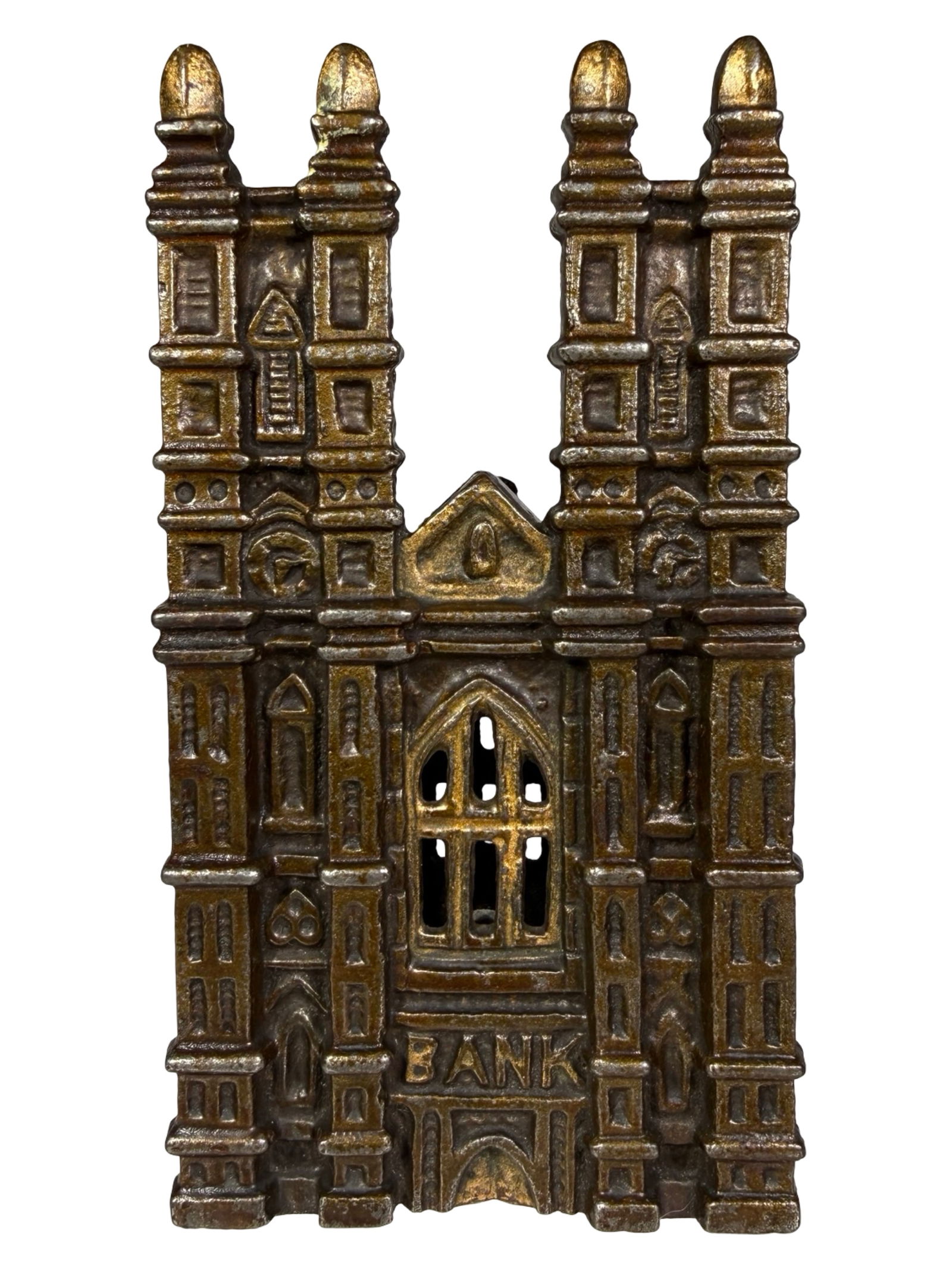Westminster Abbey - Blunted Spires: Made by Sydenham & McOustra. English - 1908. The Peirce Collection. 6 1/4" Tall x 3 1/4" Wide x 1 3/8" Deep.