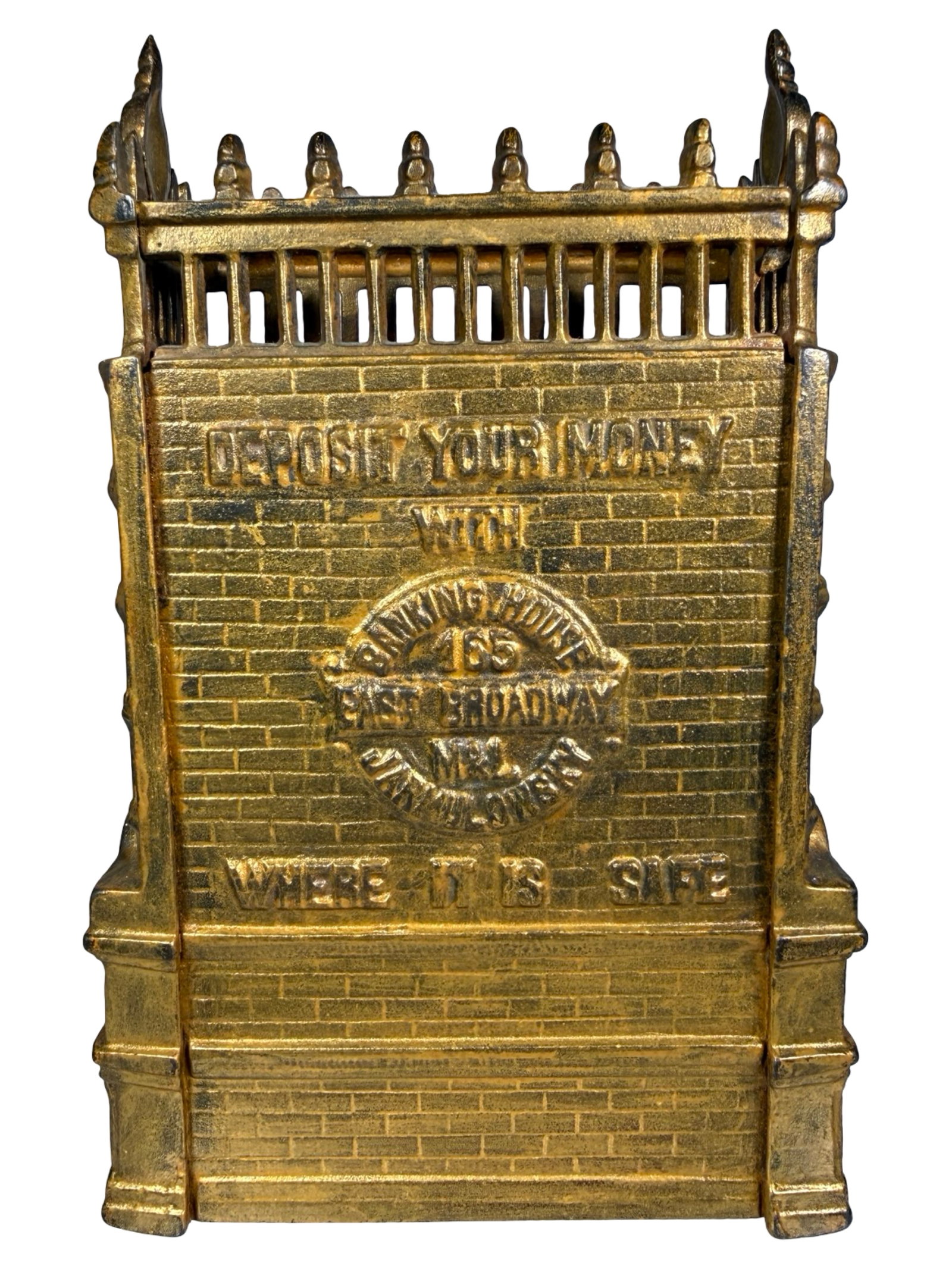 Jarmulowsky Bank - Very Scarce: C. G. Sheppard & Co. American - 1910. 7 3/8" Tall x 4 7/8" Wide x 1 7/8" Deep.