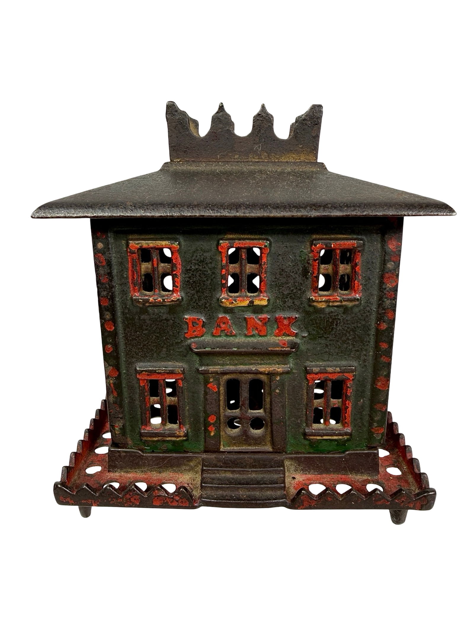 Crown Bank Pedestal Feet - Tall Version - Scarce: American 1870's - 5"T x 4 1/4"W x 3 1/2"D