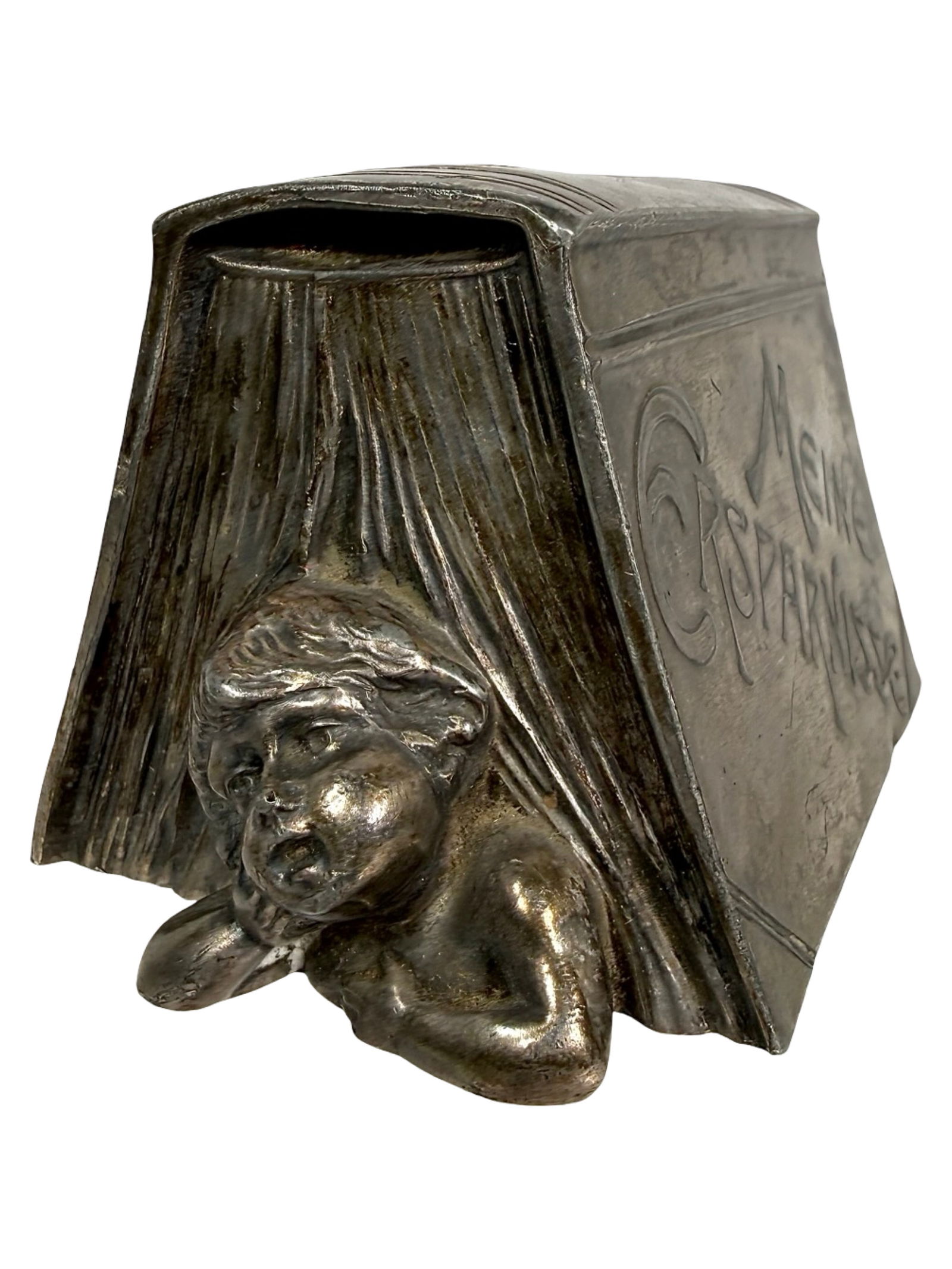 Meine Ersparnisse Made of Sterling Silver: Made by WMF - Austrian 1910's - 2"T x 3 1/4"W x 2 1/2"D