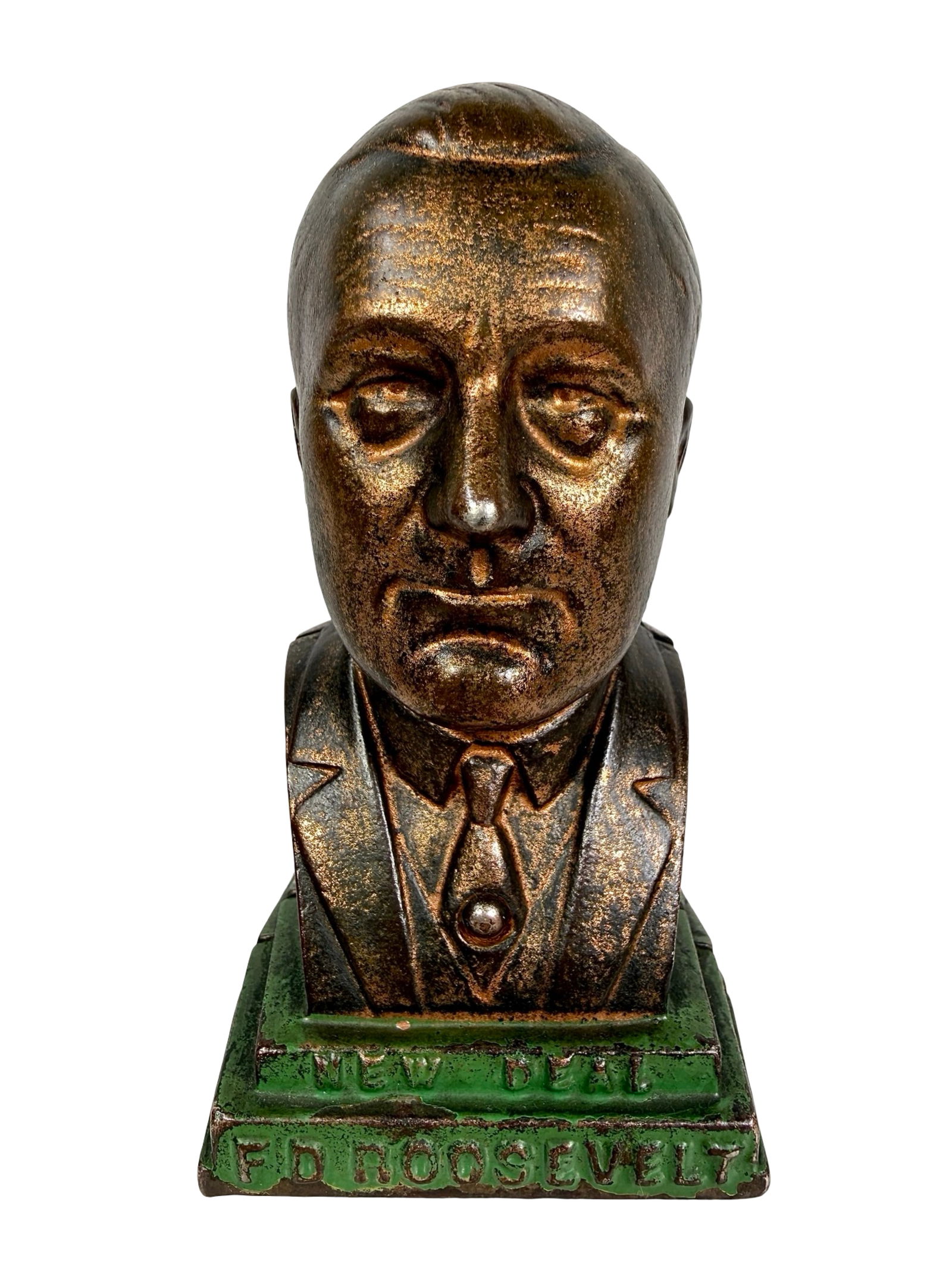 FDR - New Deal Bust Bank: Kenton Hardware - Kenton, OH. 1936 - 5"T x 2 3/4"W x 2 1/4"D