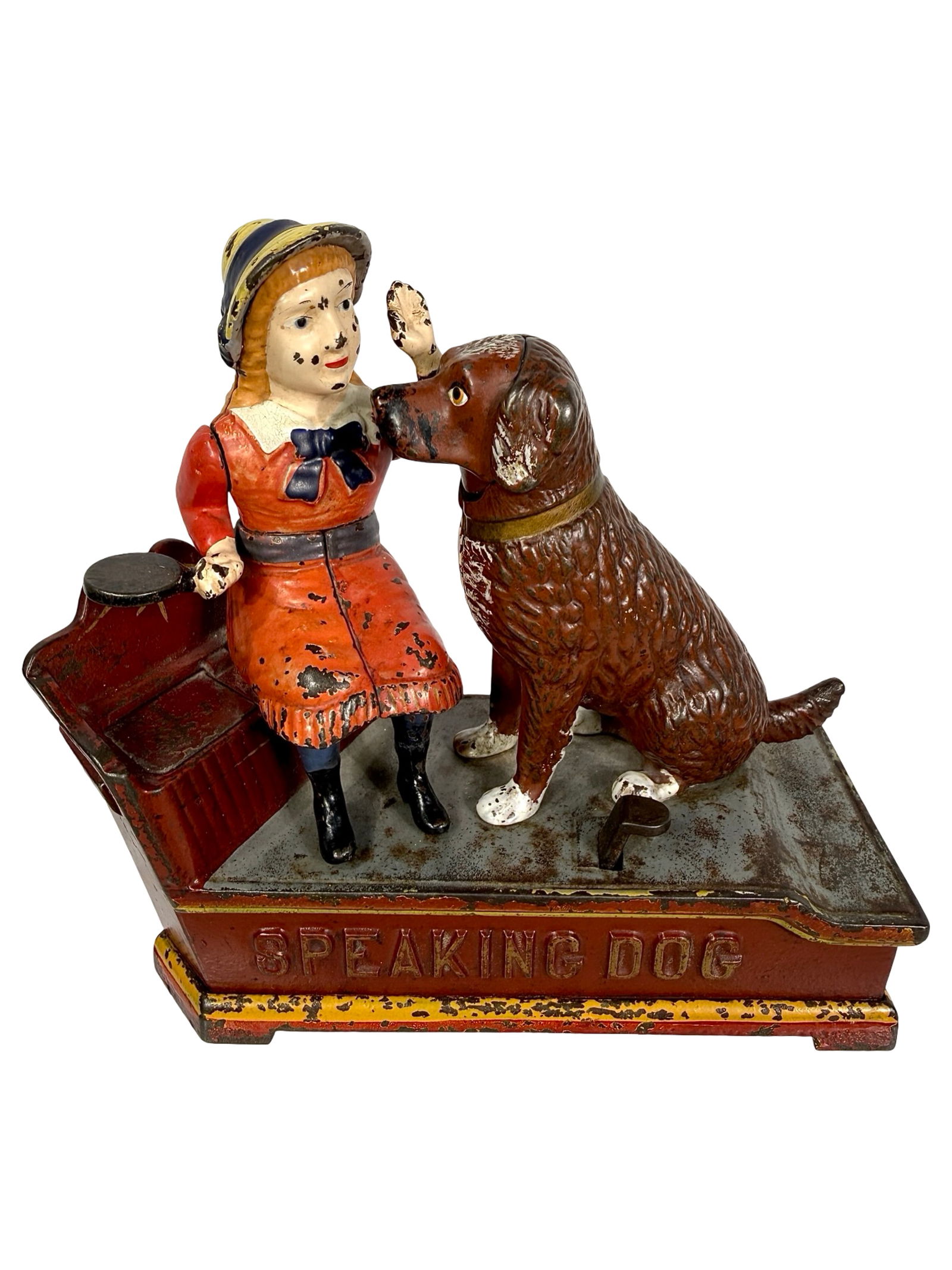 Speaking Dog Mechanical Bank - Red Dress (1 of 8)
