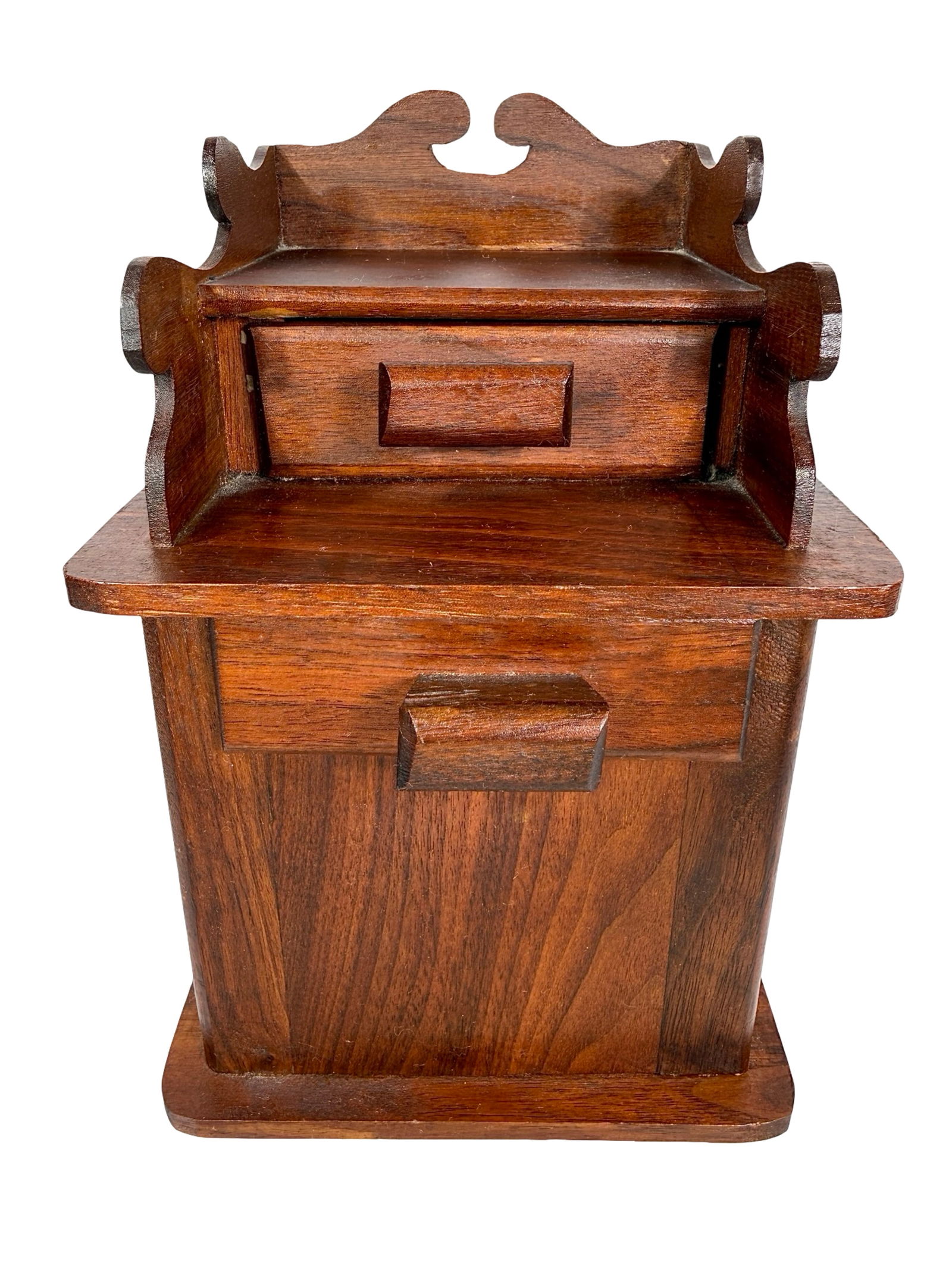 Bureau/Chifferobe Formed Wooden Mystery Bank: American 1930