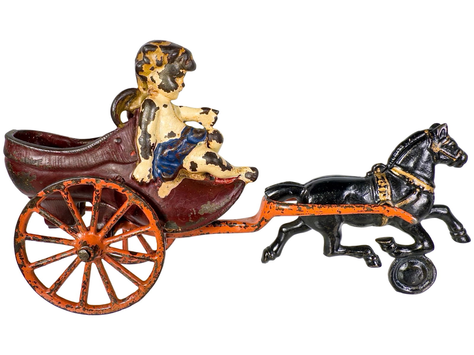 Cupid on a Shoe Cast Iron Cart (1 of 7)