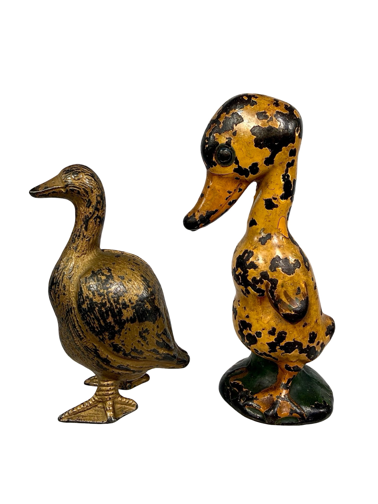 Duck Paperweight and Bank: American 1920/30's - Taller one is 5"T - Clayton Luther Collection