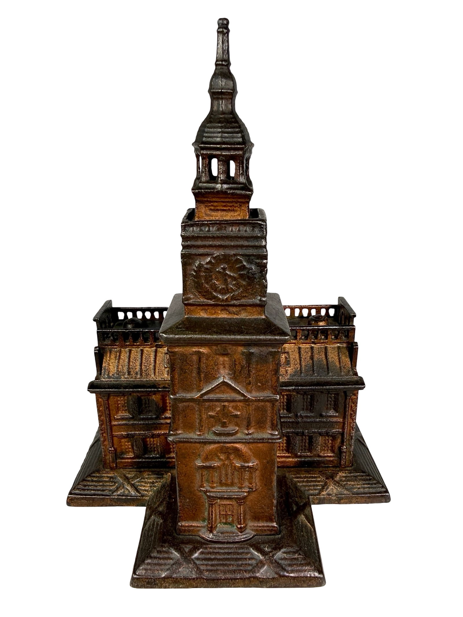 Independence Hall Bank - Small Version: Enterprise Mfg. Co. - Philadelphia, PA. 1876 - 9"T x 6 3/4"W - Clayton Luther Collection