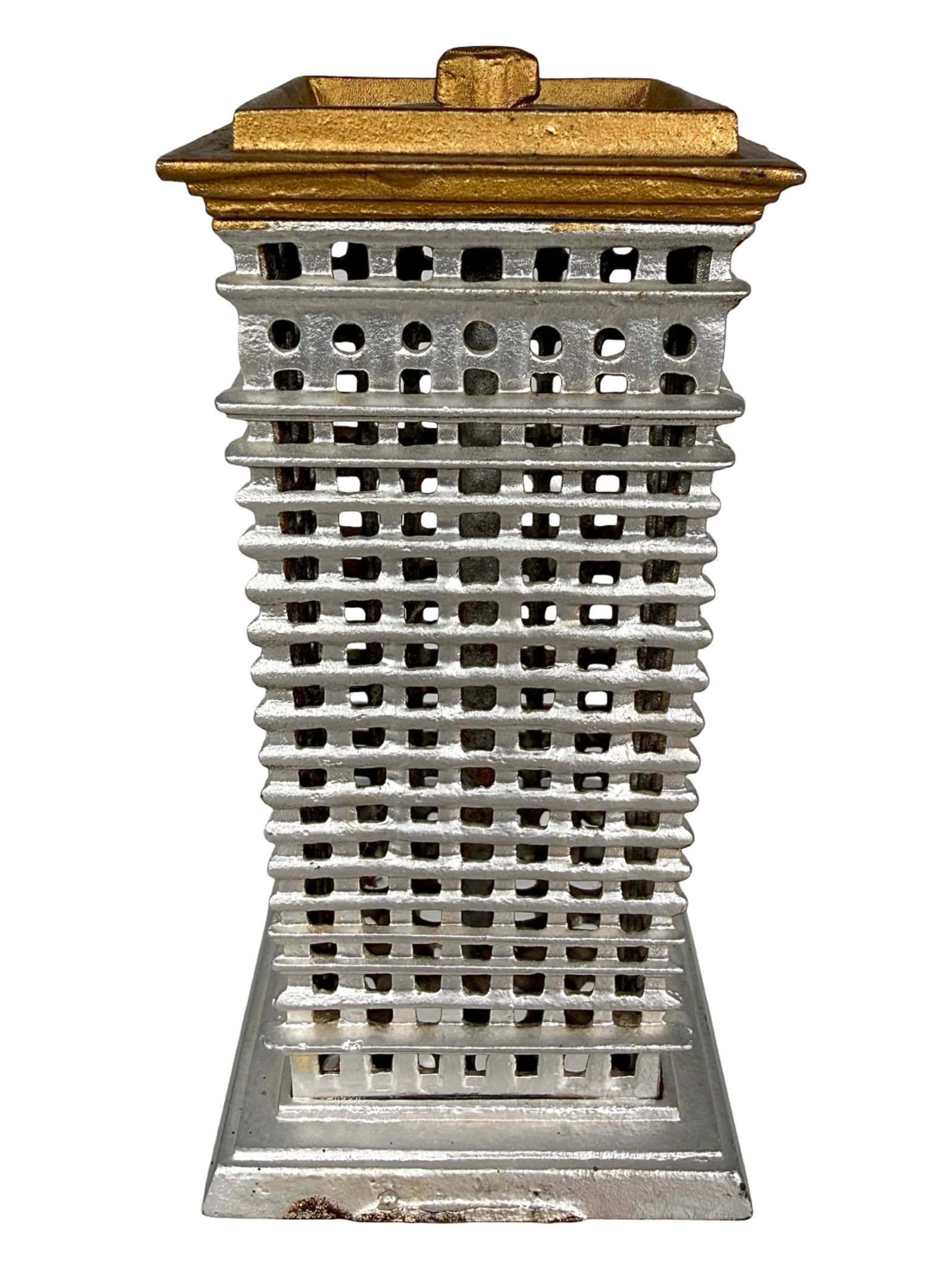 High Rise Cast Iron Bank: Kenton Hardware - Kenton, OH. 1915 - 5 3/4" T x 2 3/4" W