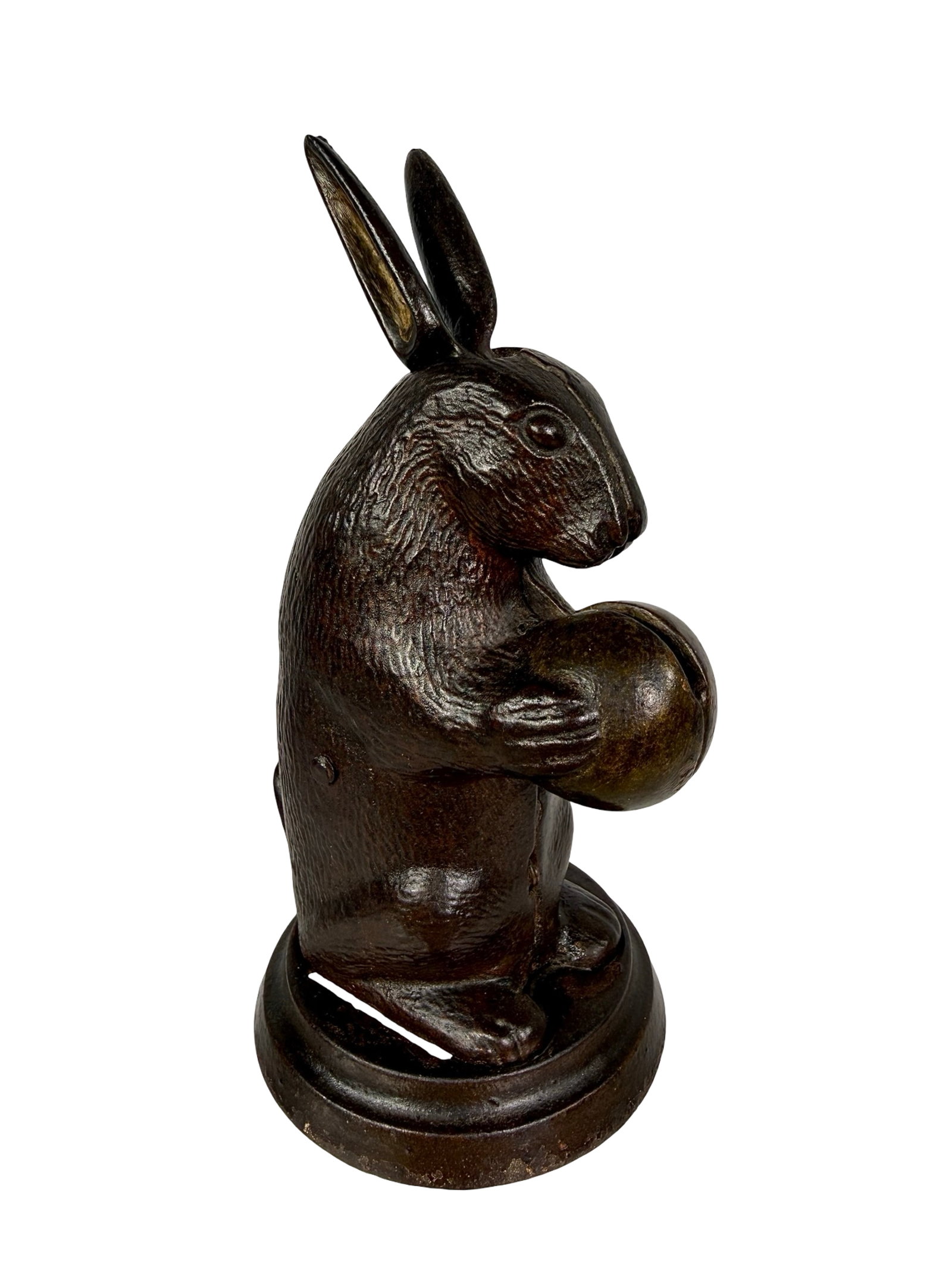 Standing Rabbit Mechanical Bank - Small Version: Lockwood Mfg. Co. - South Norwalk, CT. 1890 - 5 3/4"T x 2 3/4"L - The Clayton Luther Collection