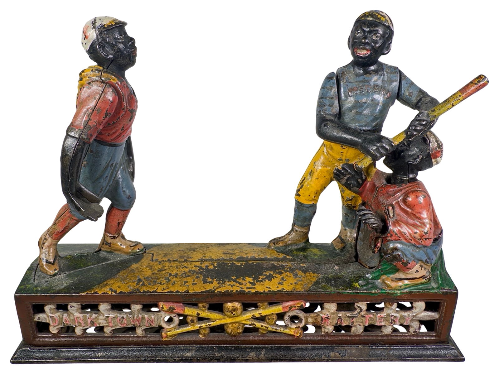 Darktown Battery Bank: J & E Stevens Co. - Cromwell, CT. 1887 - 7 1/2"T x 9 3/4"L - The Clayton Luther Collection