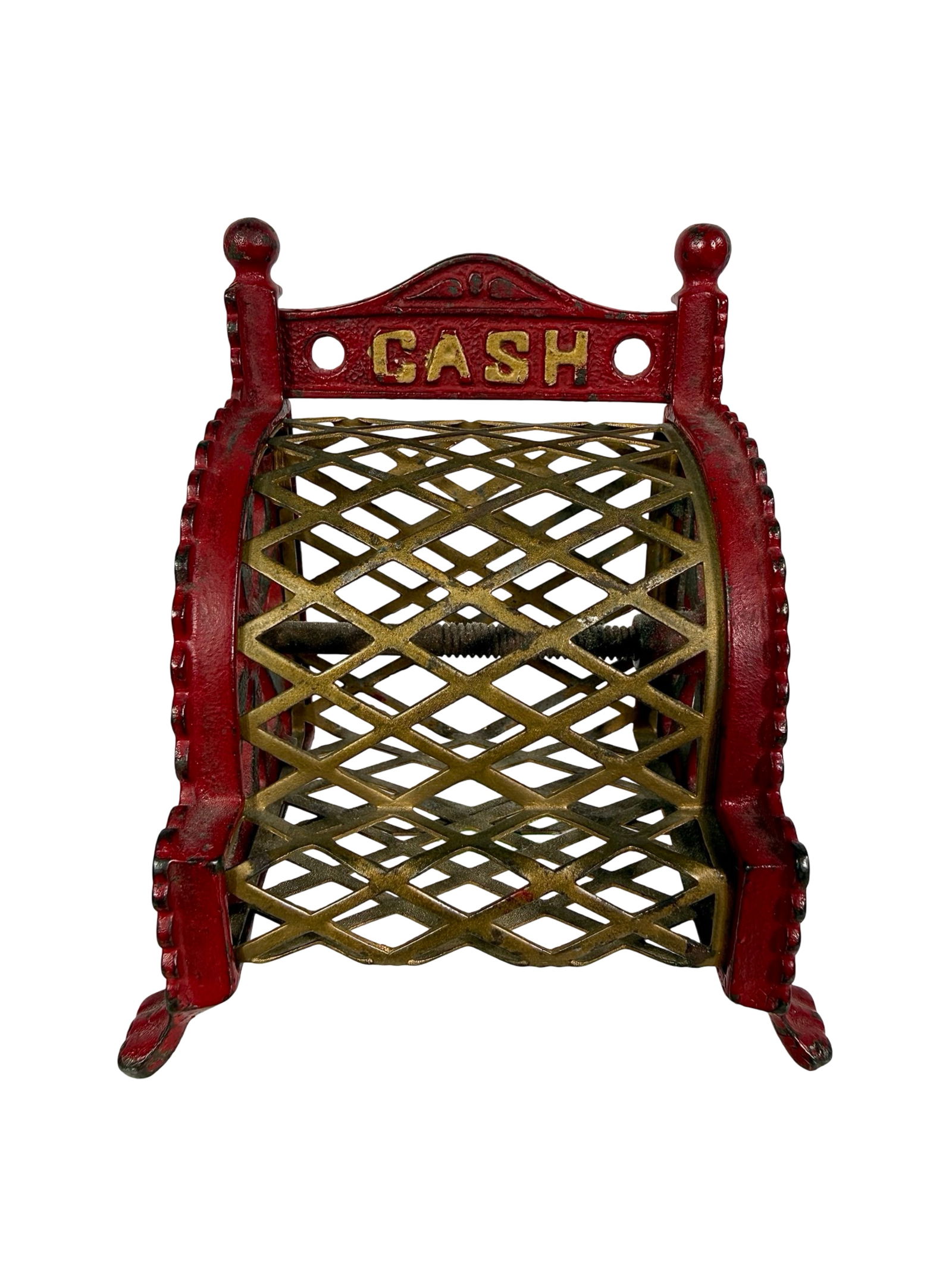 Cash Register Bank - Wire and Cast Iron: American 1910's - 4 1/4"T x 3 1/8"W