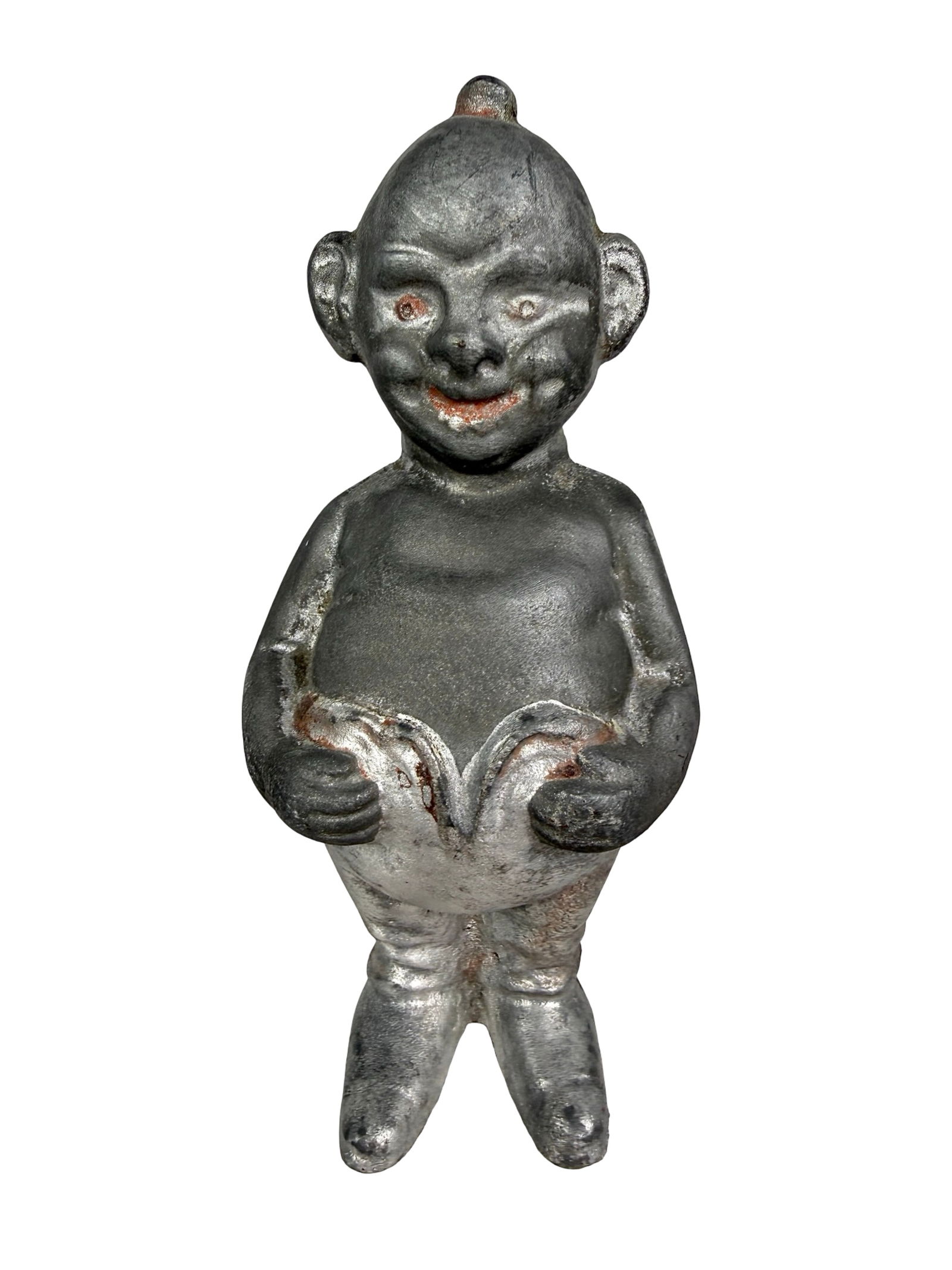 The Recruit Cutie Bank - Made of Aluminum: English 1930's - 5 3/4"T x 3"W - The Tom Kellogg Collection