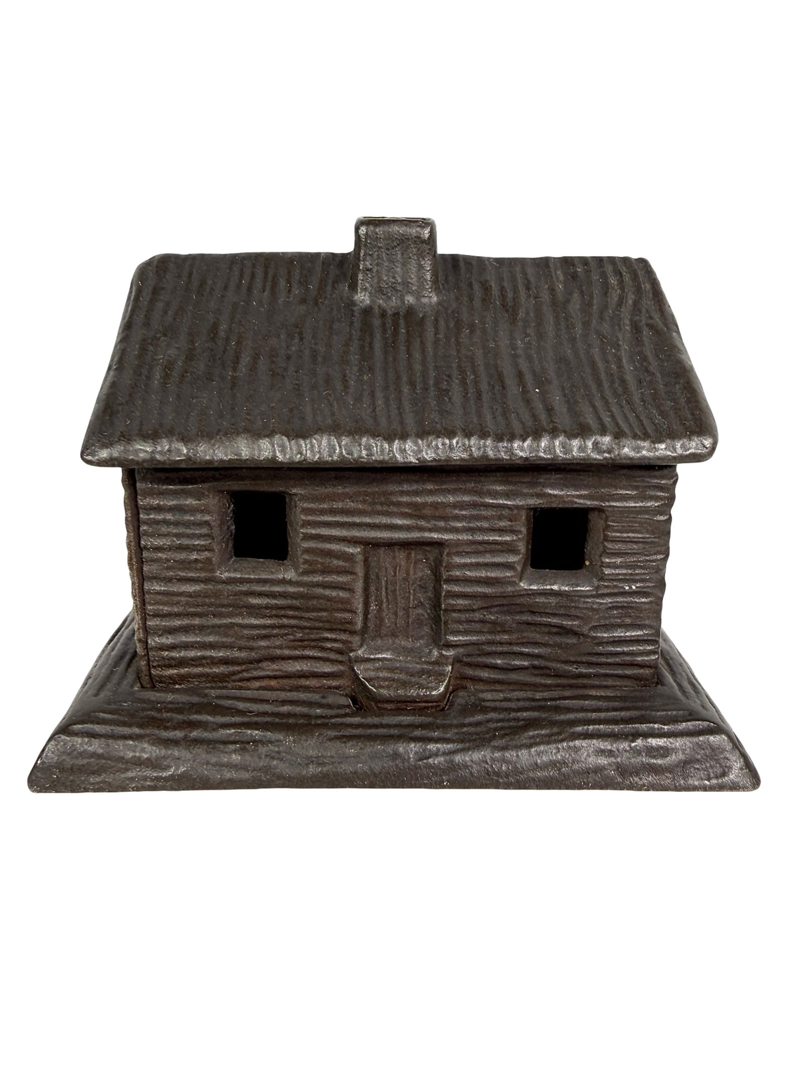 Log Cabin with Central Chimney: Kyser and Rex Co. Philadelphia 1880s- 2 1/2"T x 3 3/8"W -The Tom Kellogg Collection