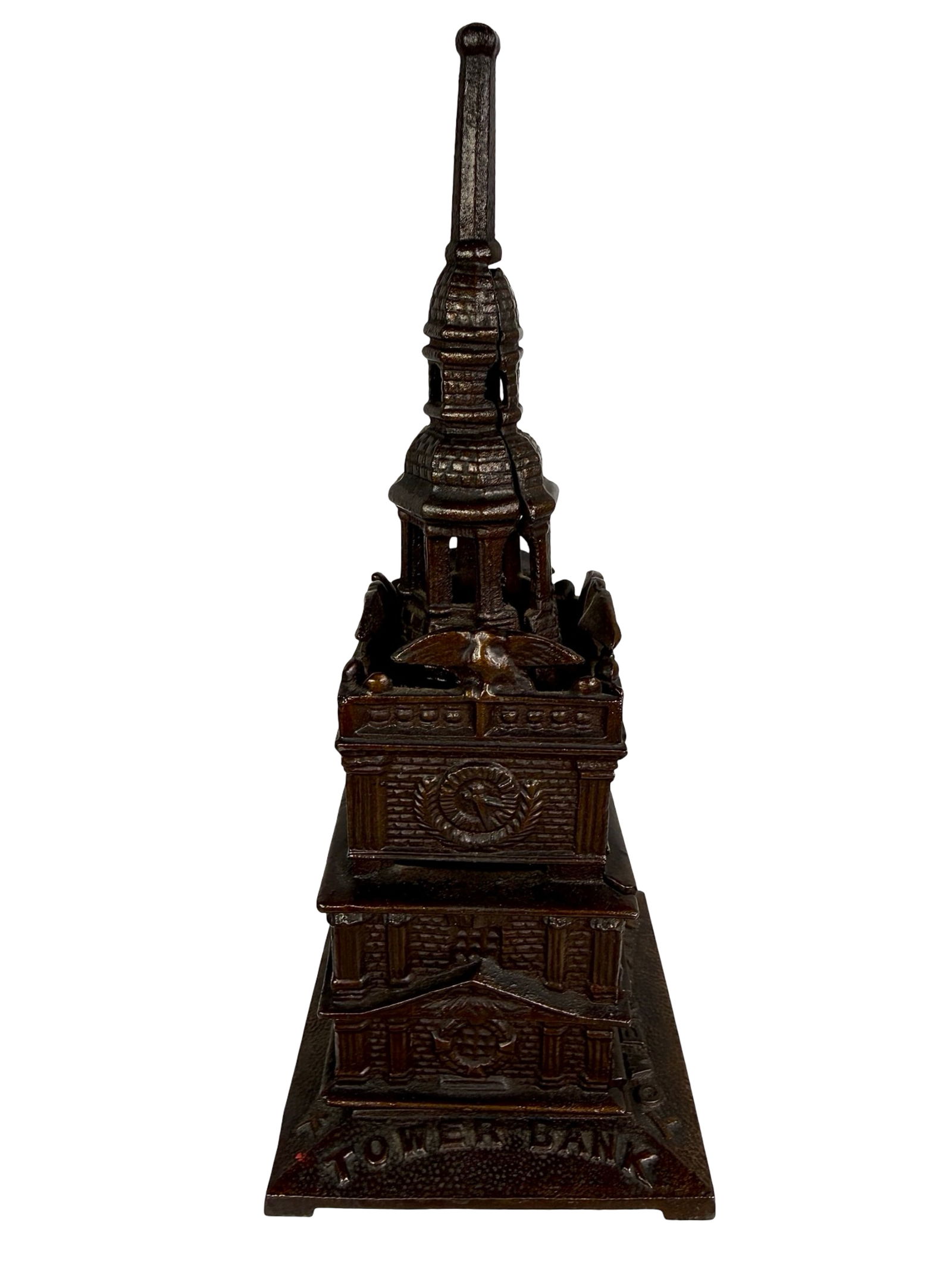 Tower Bank - Sydenham and McOustra: English 1908 - 9 1/4"T x 3 3/4"Square - The Tom Kellogg Collection