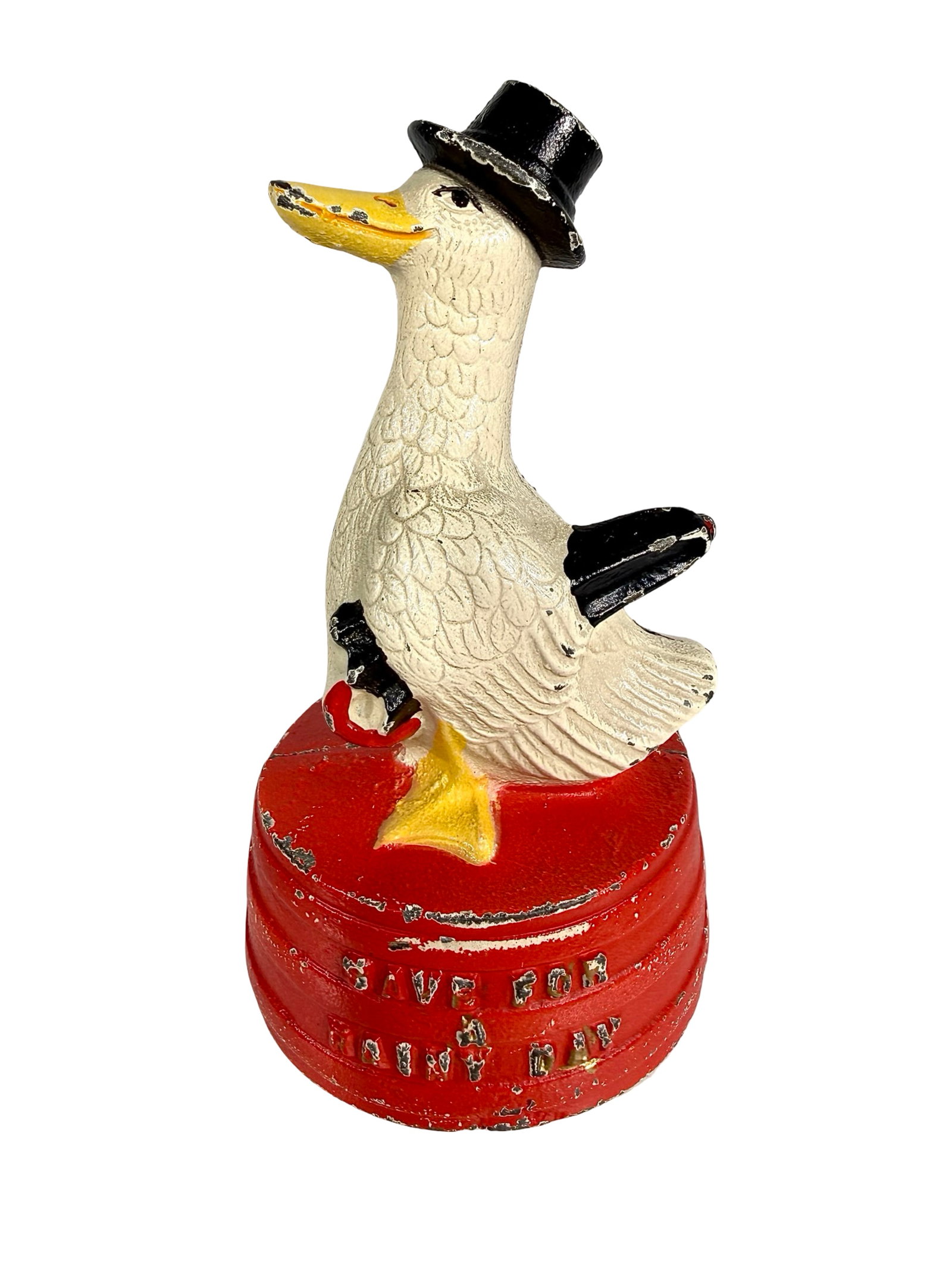 Save for a Rainy Day Duck: Hubley Mfg. Co. - Lancaster, PA. 1930's - 5 1/2"T x 3"W