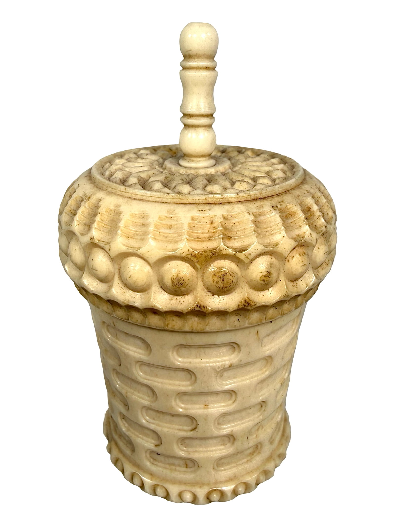 Intricately Carved Bone Still Bank (1 of 6)