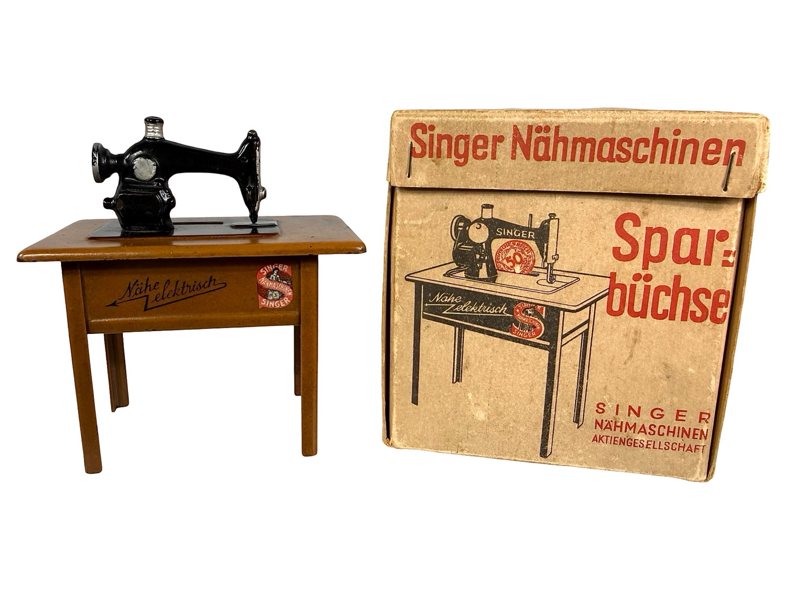 Singer Sewing Machine Bank with Original Cardboard Box (1 of 13)