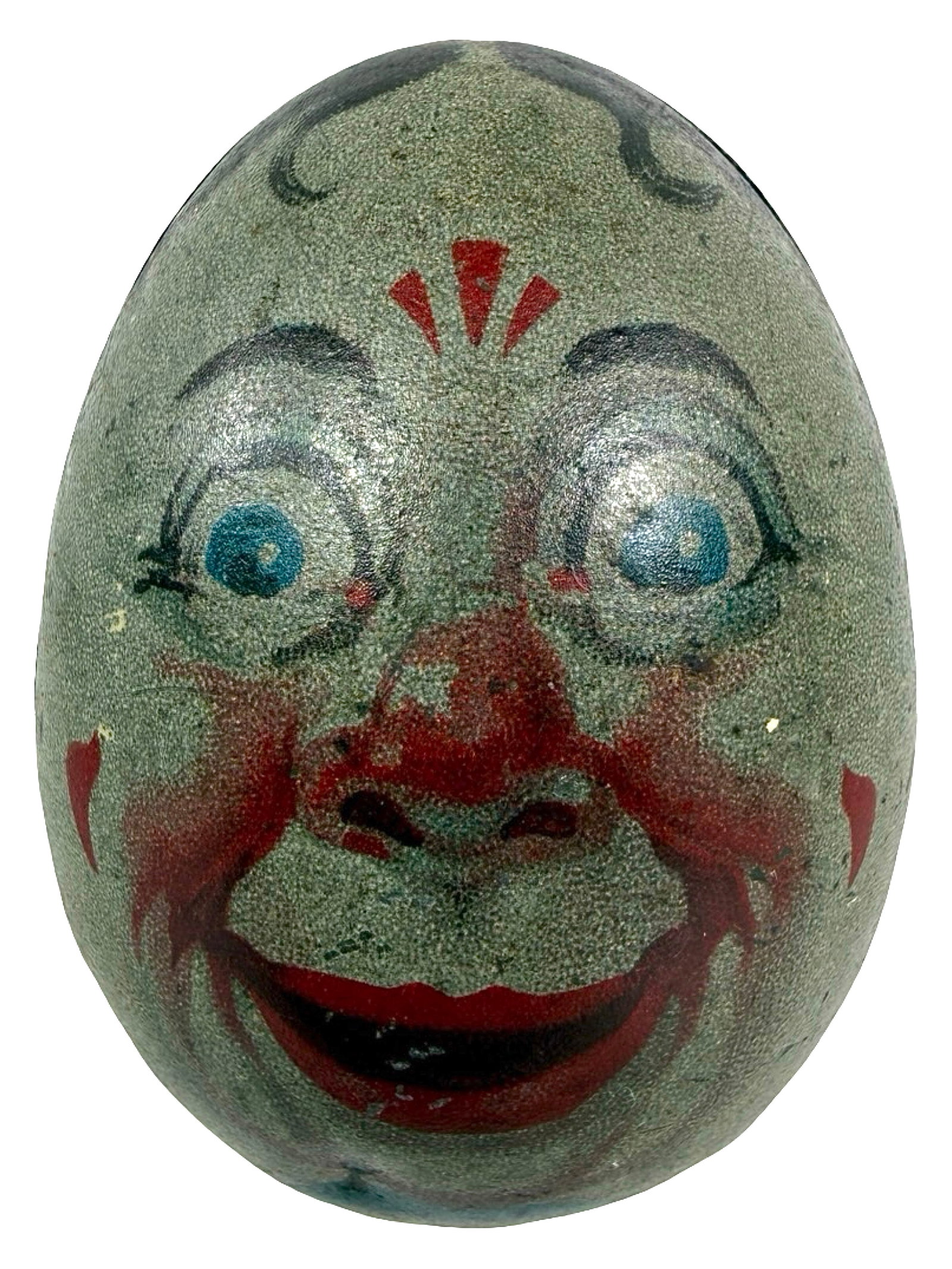 Mister Jolly Egg Tin Bank: Made by the Burnett Ltd. Company. London - 1910's - 2" T x 1 1/2" W. Bob and Shirley Peirce Collection. We have never seen another like it.