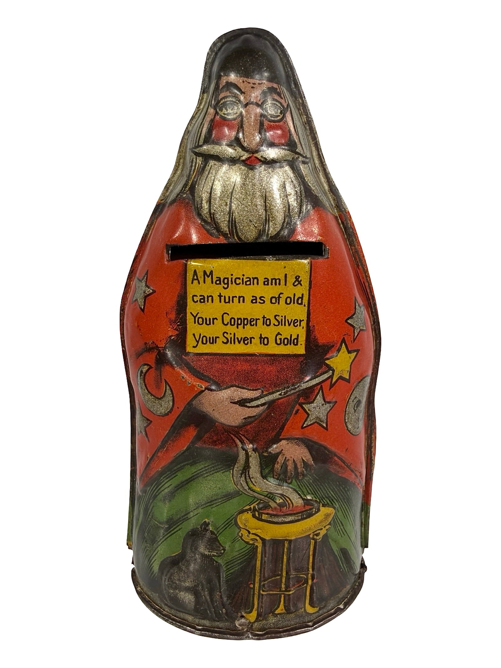 Scarce Wizard Tin Litho Bank (1 of 5)