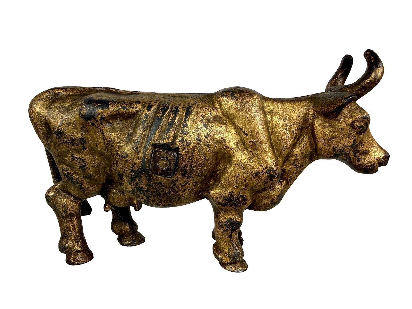 Rare Large Bovine Bank with Screw & Recessed Nut (1 of 6)