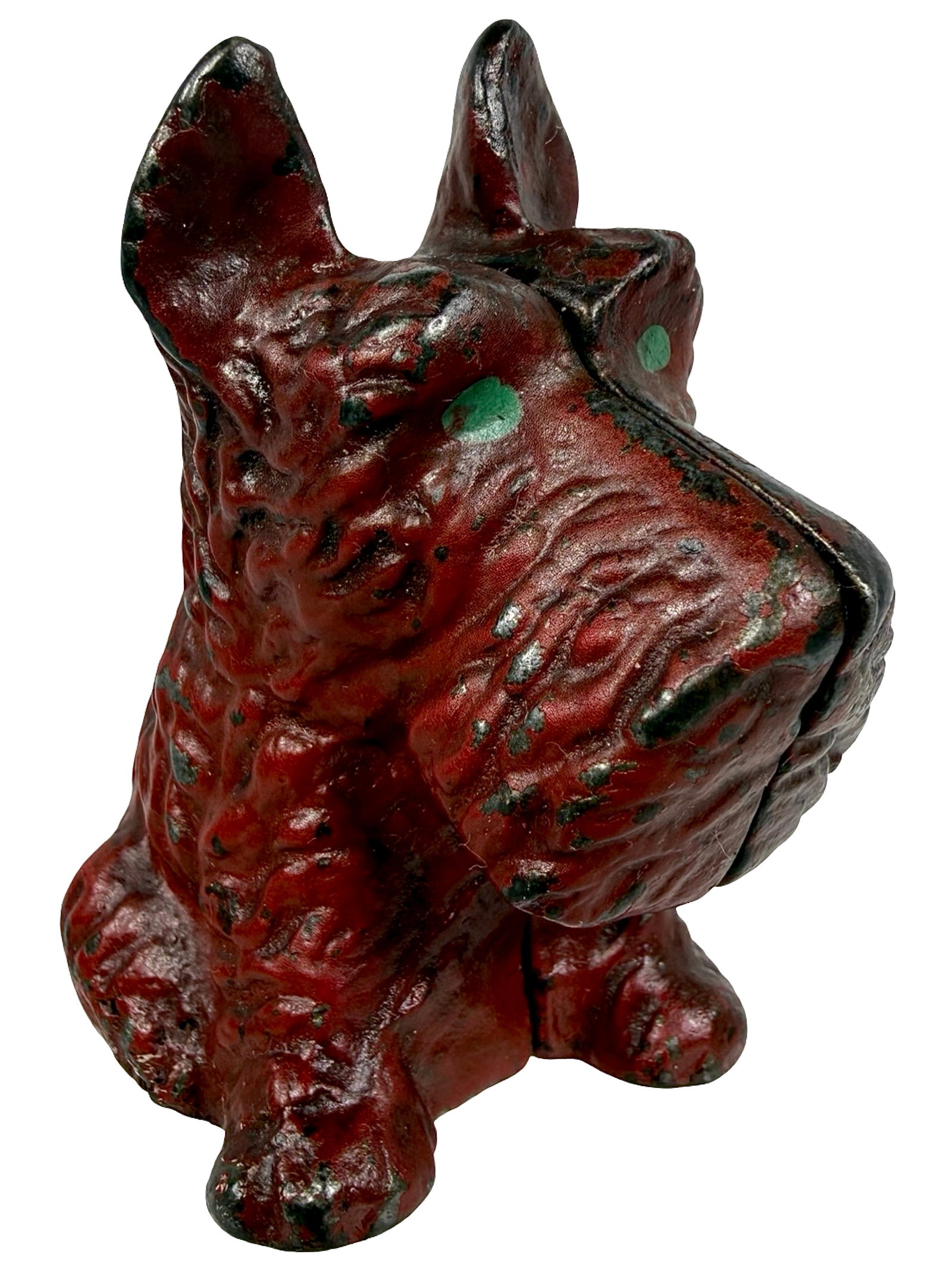 Red Tiny Scottie Bank: Unknown American Manufacturer. Made Late 1920's - 3 1/8" Tall. The Tom Kellogg Collection.