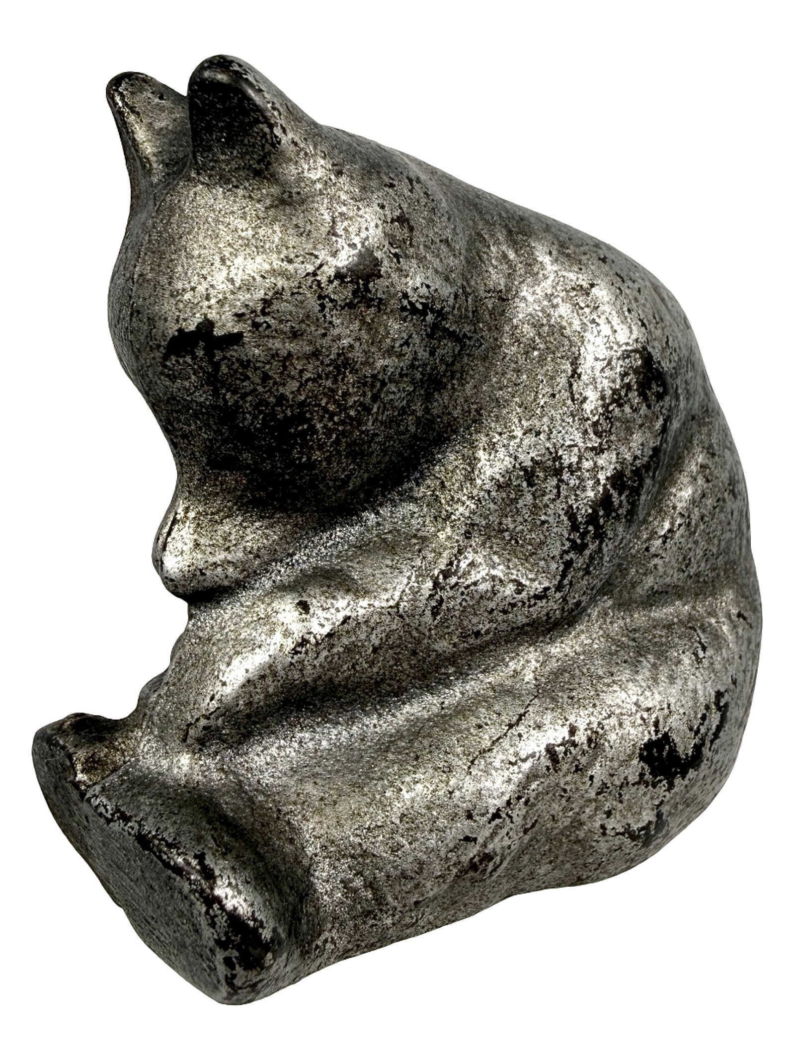 Rare Silver Honey Bear: Attributed to the Ober Mfg. Company. Chagrin Falls, Ohio - 1920's - 2 1/2 " T. Bob & Shirley Peirce Collection.