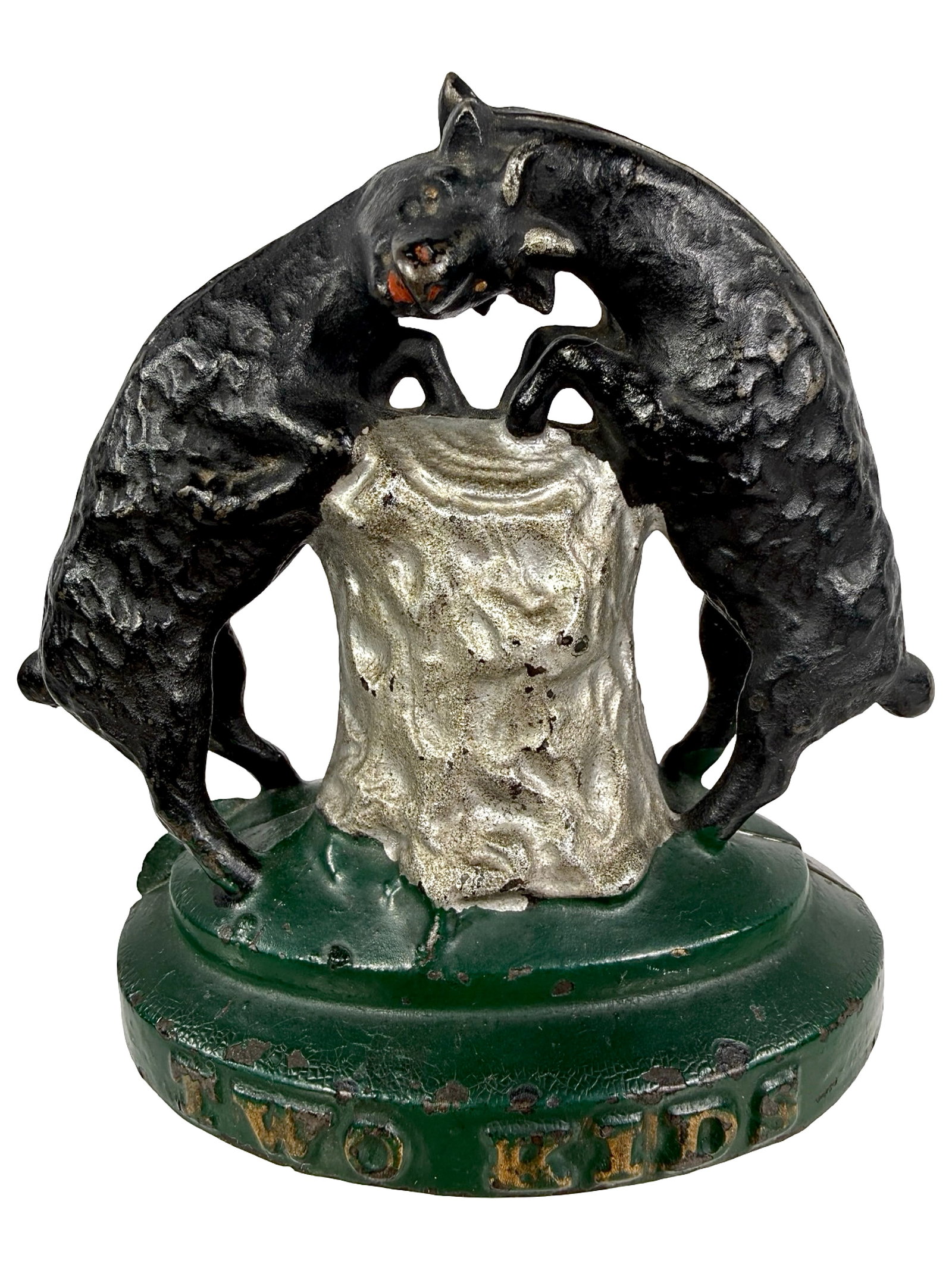 The Two Kids Bank: Made by the James Harper Company. Chicago - 1900's - 4 1/2" T x 4 1/2" W. Bob & Shirley Peirce Collection.