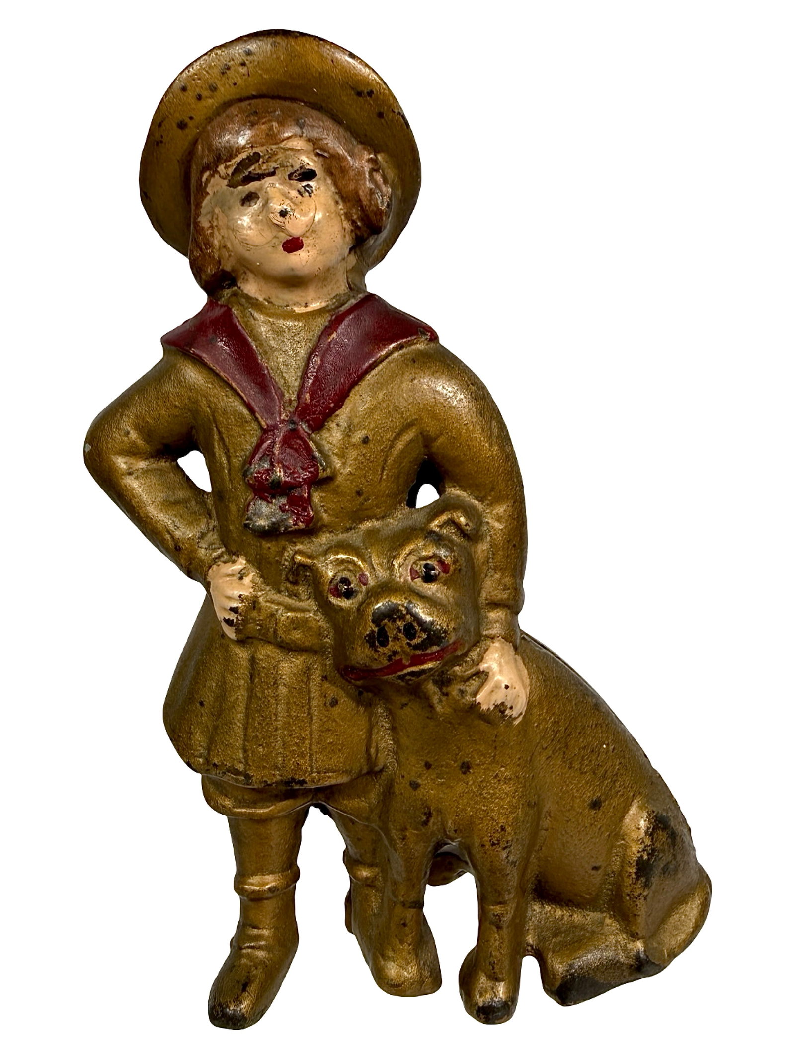 Buster Brown and Tige - Cast Iron Bank: By the A. C. Williams Company. Ravenna, Ohio - 1920's - 5 1/2" T. The Tom Kellogg Collection.