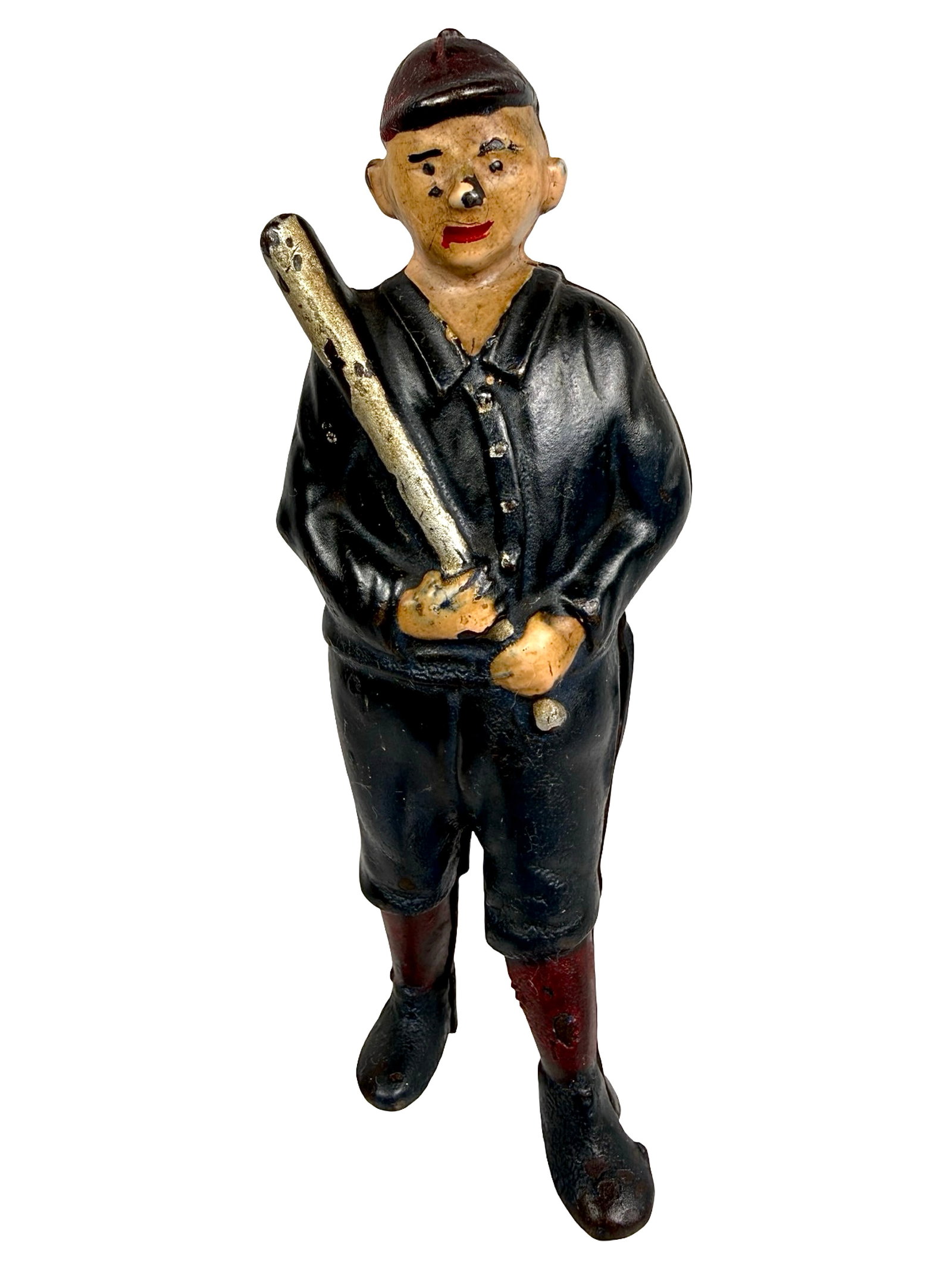 Deluxe Painted Baseball Player - Cast Iron Bank: By the A. C. Williams Company. Ravenna, Ohio - 1910's - 5 3/4" T. The Tom Kellogg Collection.