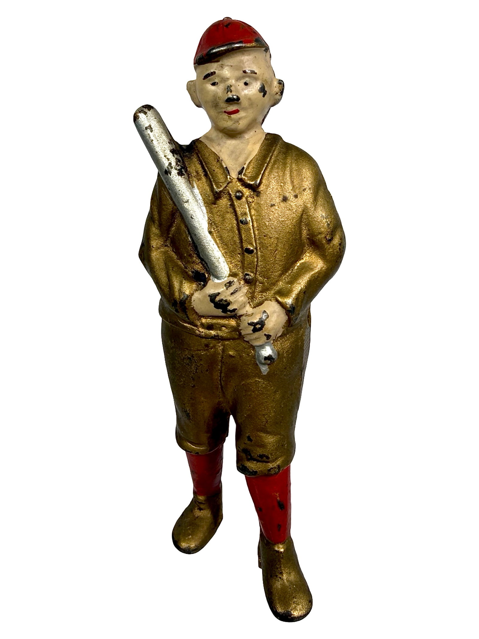 Semi-Deluxe Baseball Player - Cast Iron Bank: By the A. C. Williams Company. Ravenna, Ohio - 1910's - 5 3/4" T. The Tom Kellogg Collection.