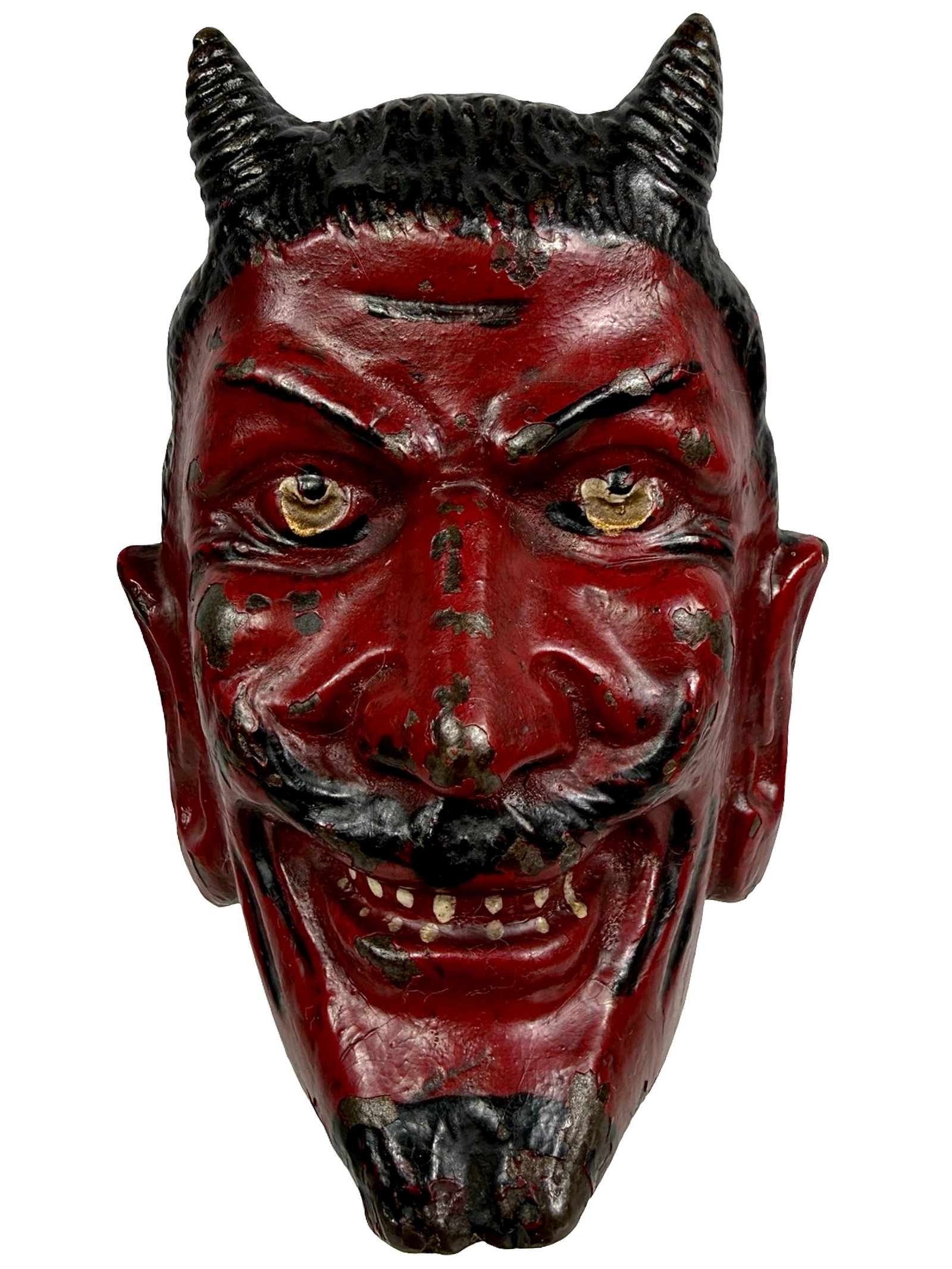 Rare Two-Faced Devil Bank: By the A. C. Williams Company. Ravenna, Ohio - 1920's - 4" T. The Tom Kellogg Collection.