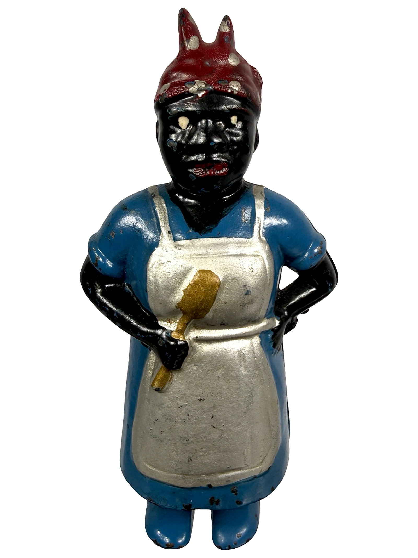 Mammy with Spatula Bank: Fascinating Color Variant. By the A. C. Williams Company. Ravenna, Ohio - 1910's - 6" T. The Tom Kellogg Collection.