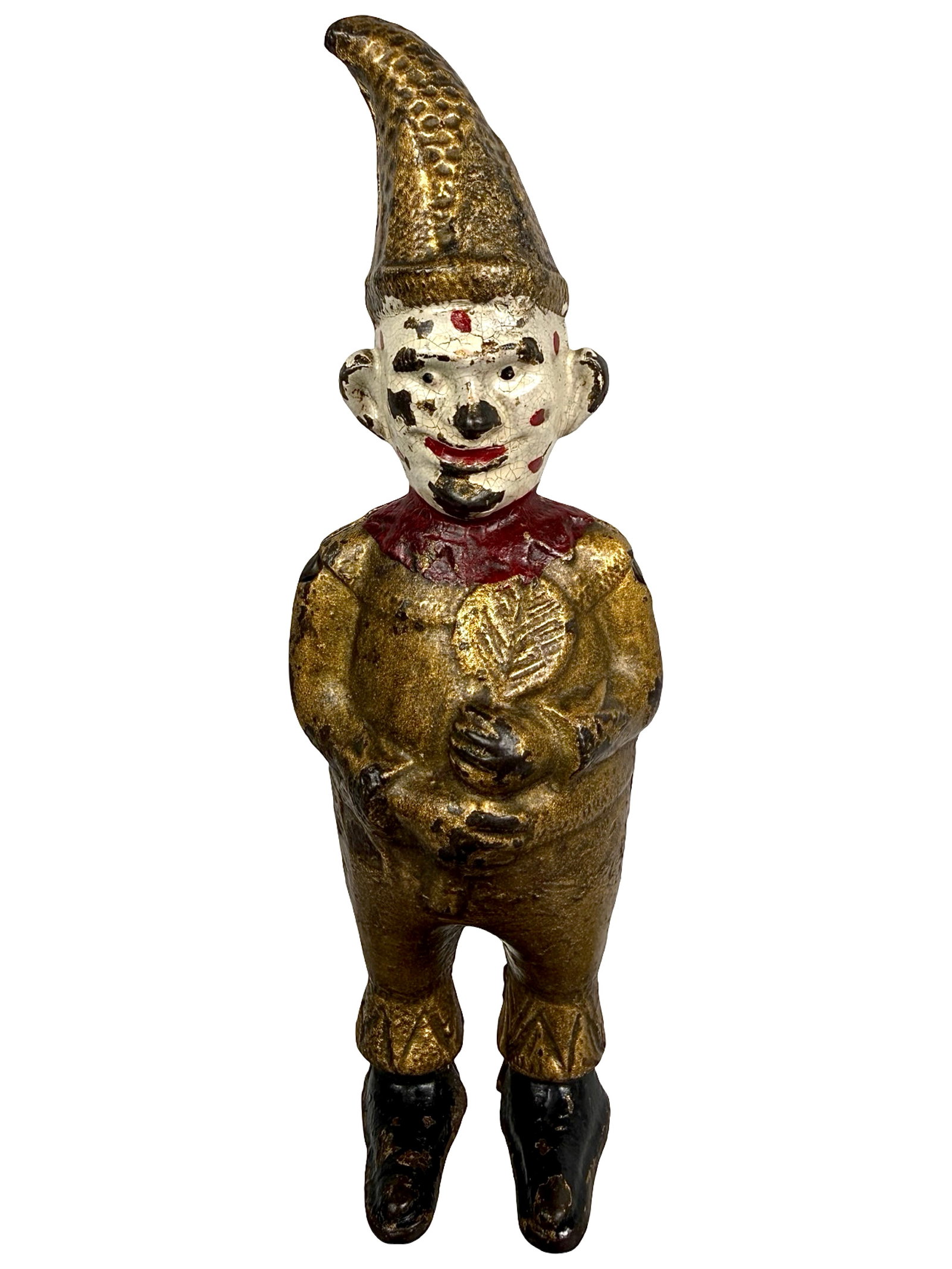 Rare Clown with Crooked Hat - Cast Iron Bank: Made by Ober Mfg. Company. Ohio - Early 1900's - 7 1/2 T. The Tom Kellogg Collection.