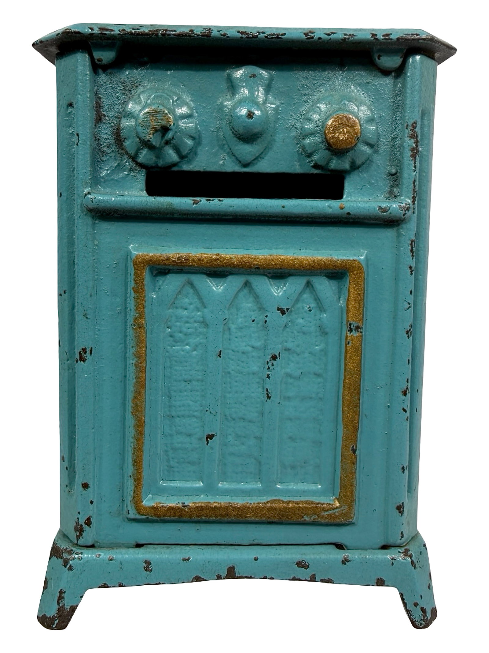 Blue Radio Still Bank: Hubley Mfg. Company. Late 1920's - 3 3/8" T. Bob & Shirley Peirce Collection.