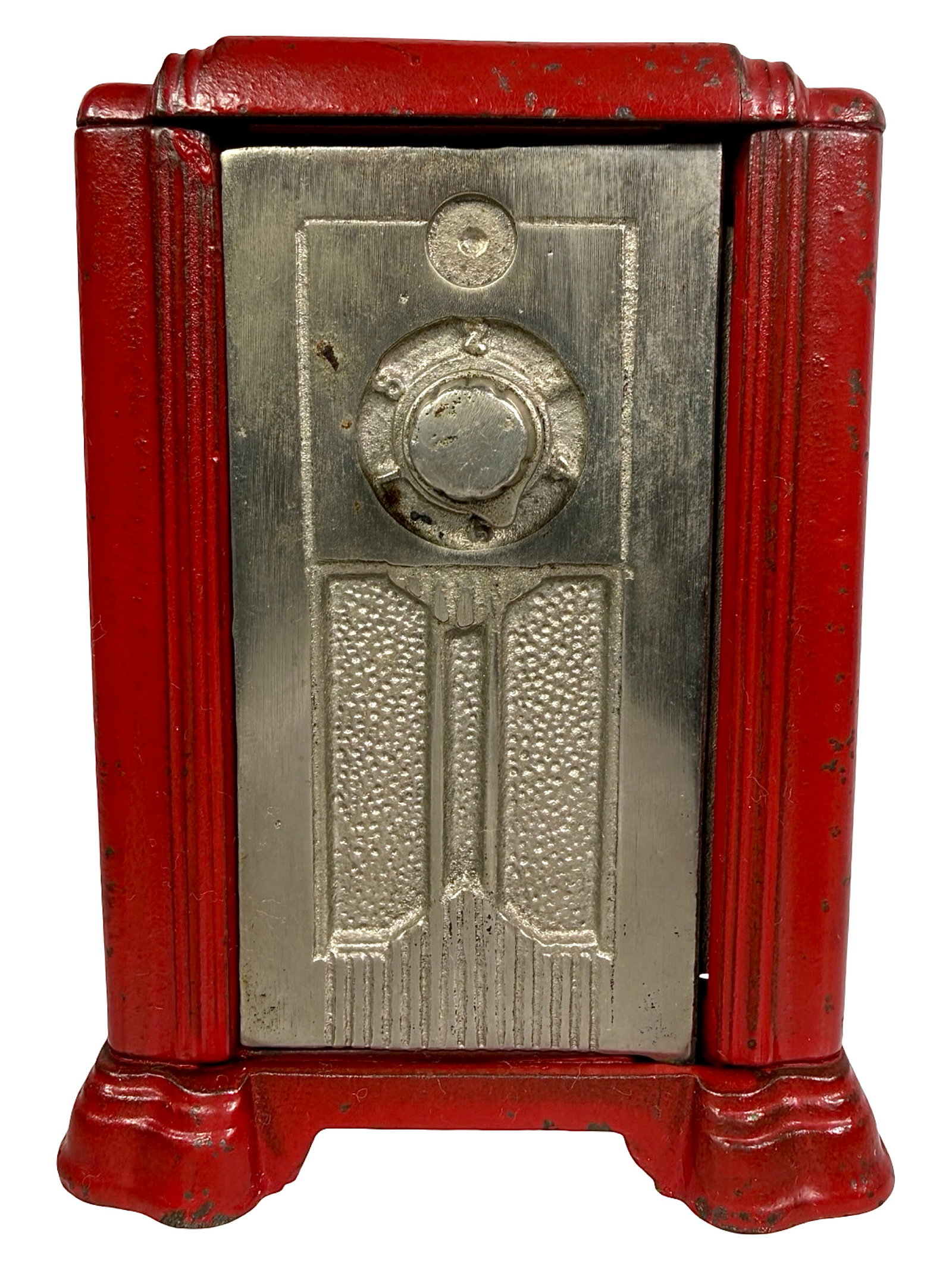 Red Radio - Combo Door - Still Bank: Kenton Hardware Company. Late 1930's - 4 1/2" Tall. From the Collection of Mike Henry.