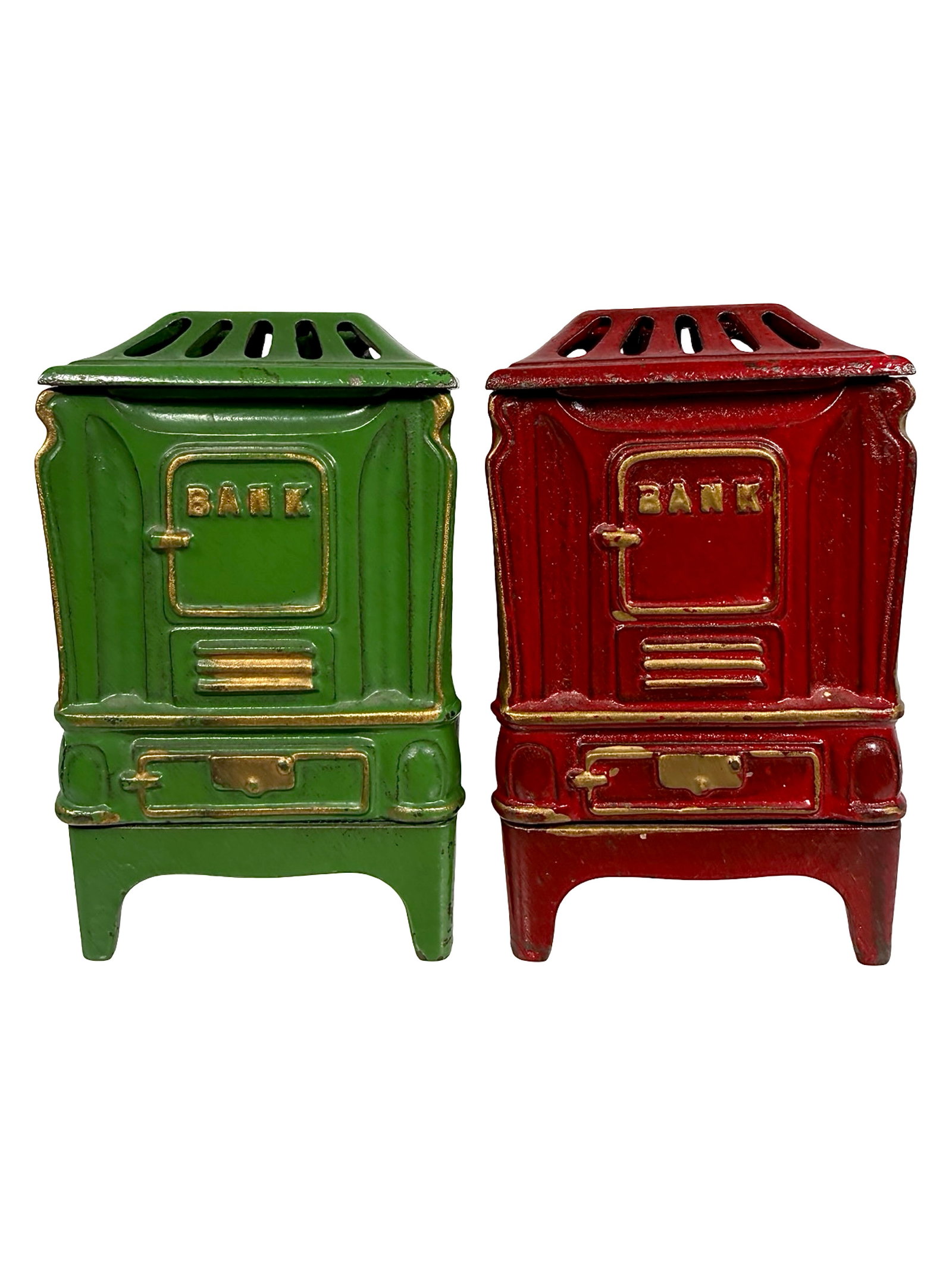 Two New Heatrola Banks: By the Kenton Hardware Company. Ohio - 1920's - 4 1/2" T x 2 5/8" W.