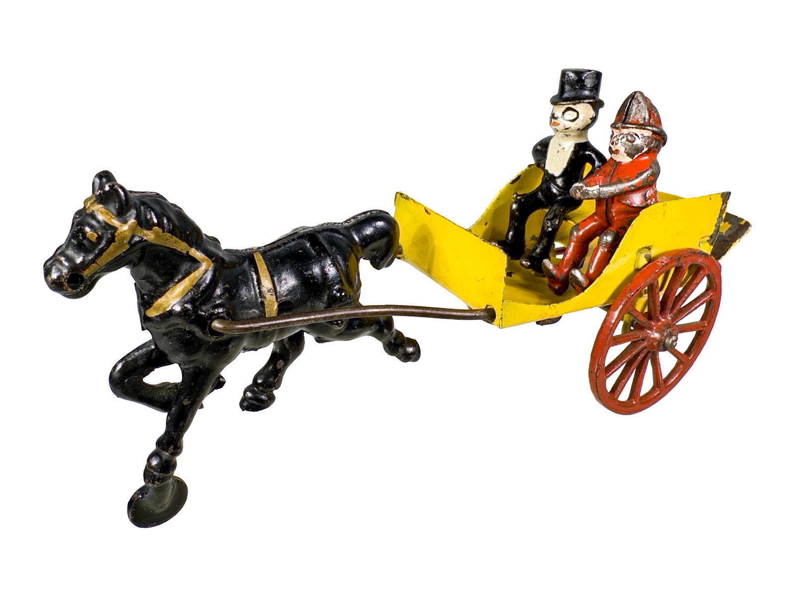 Rare Miniature Brownies Cart - Cast Iron Toy: Sheet Steel and Cast Iron. By the Wilkins Mfg. Company. Keene, NH - Ca. 1910 - 7" L. The John & Kira Olshefski Collection.