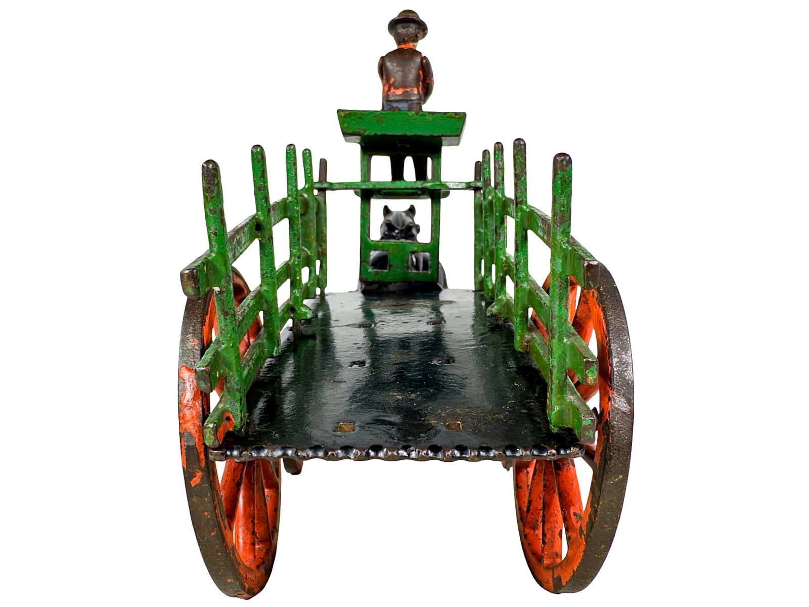 Scarce One Horse Dray Wagon - Cast Iron Toy - 10