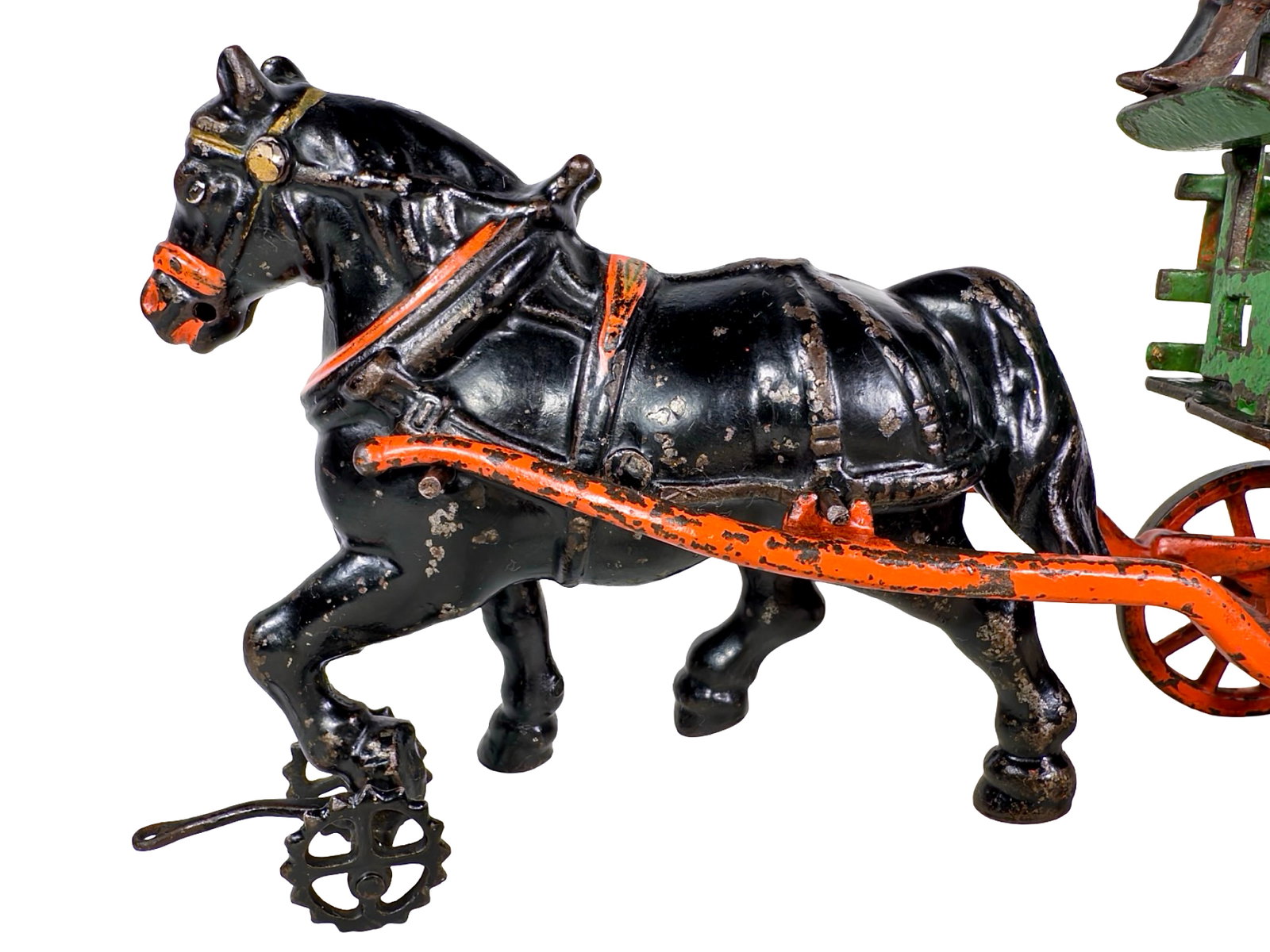 Scarce One Horse Dray Wagon - Cast Iron Toy - 3