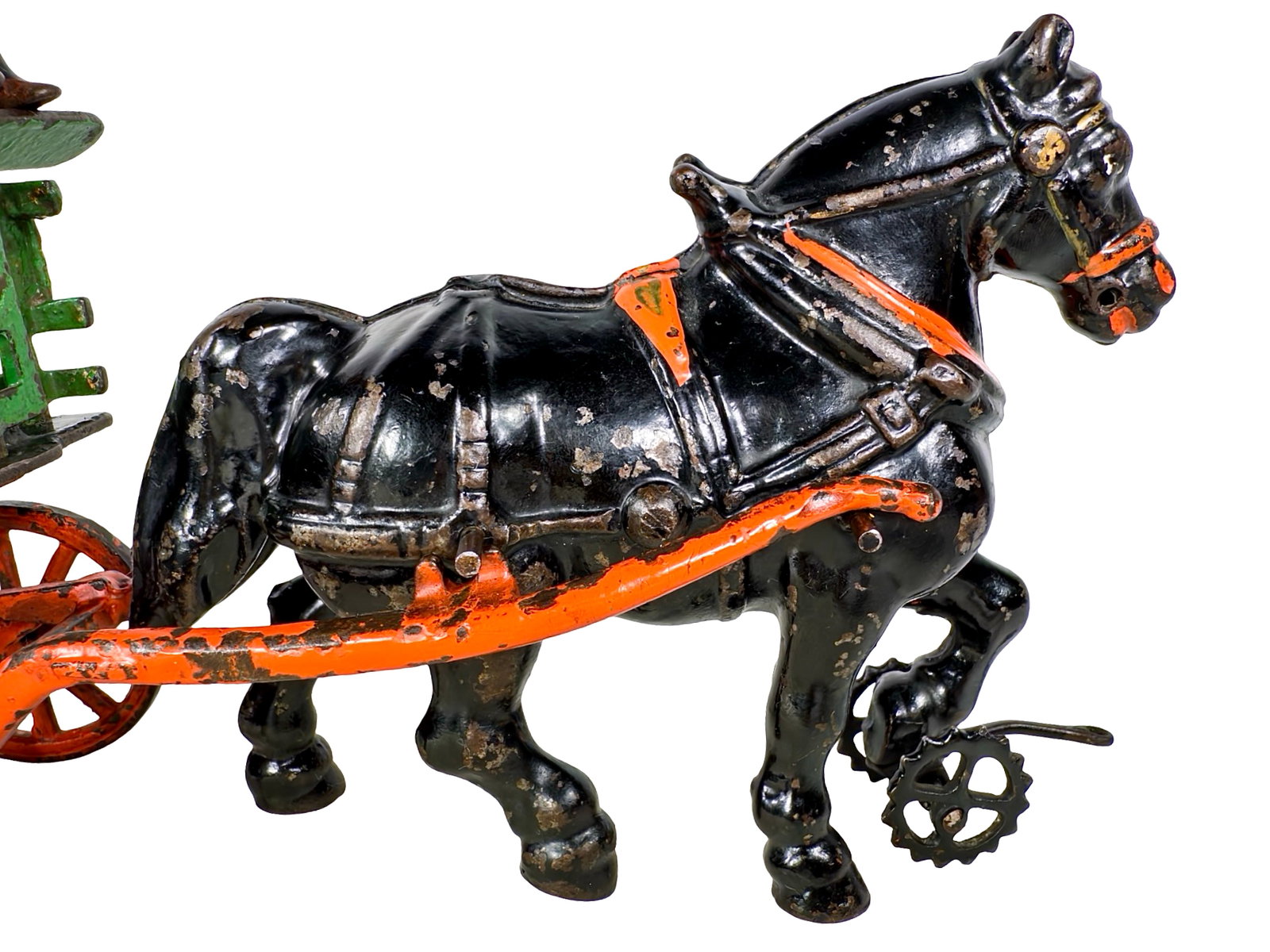 Scarce One Horse Dray Wagon - Cast Iron Toy - 8