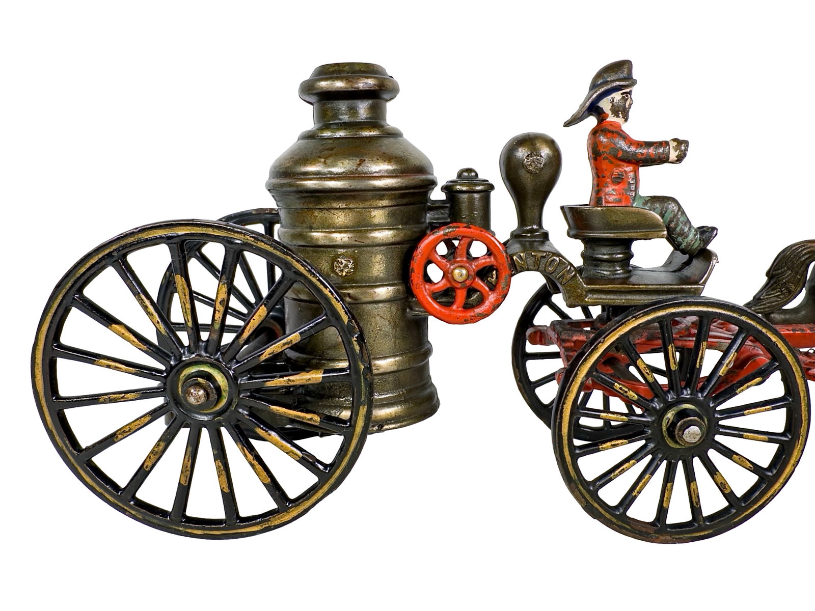 Electroplated Fire Pumper - Cast Iron Toy - 10