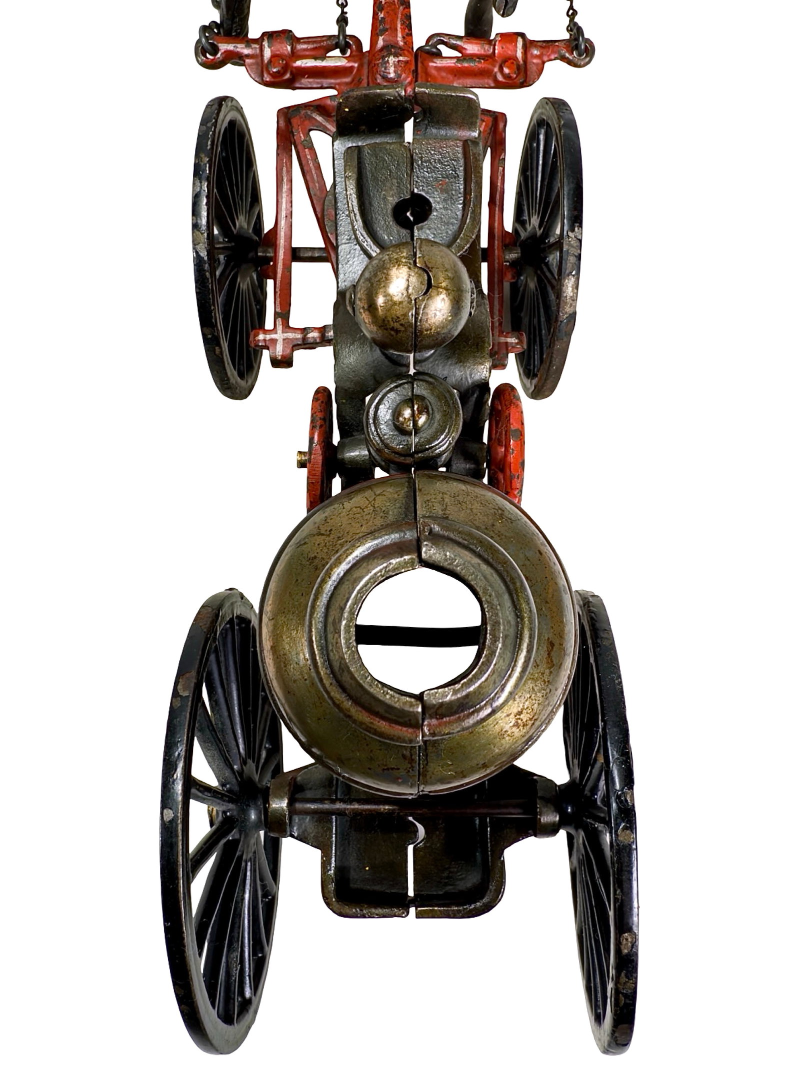 Electroplated Fire Pumper - Cast Iron Toy - 12