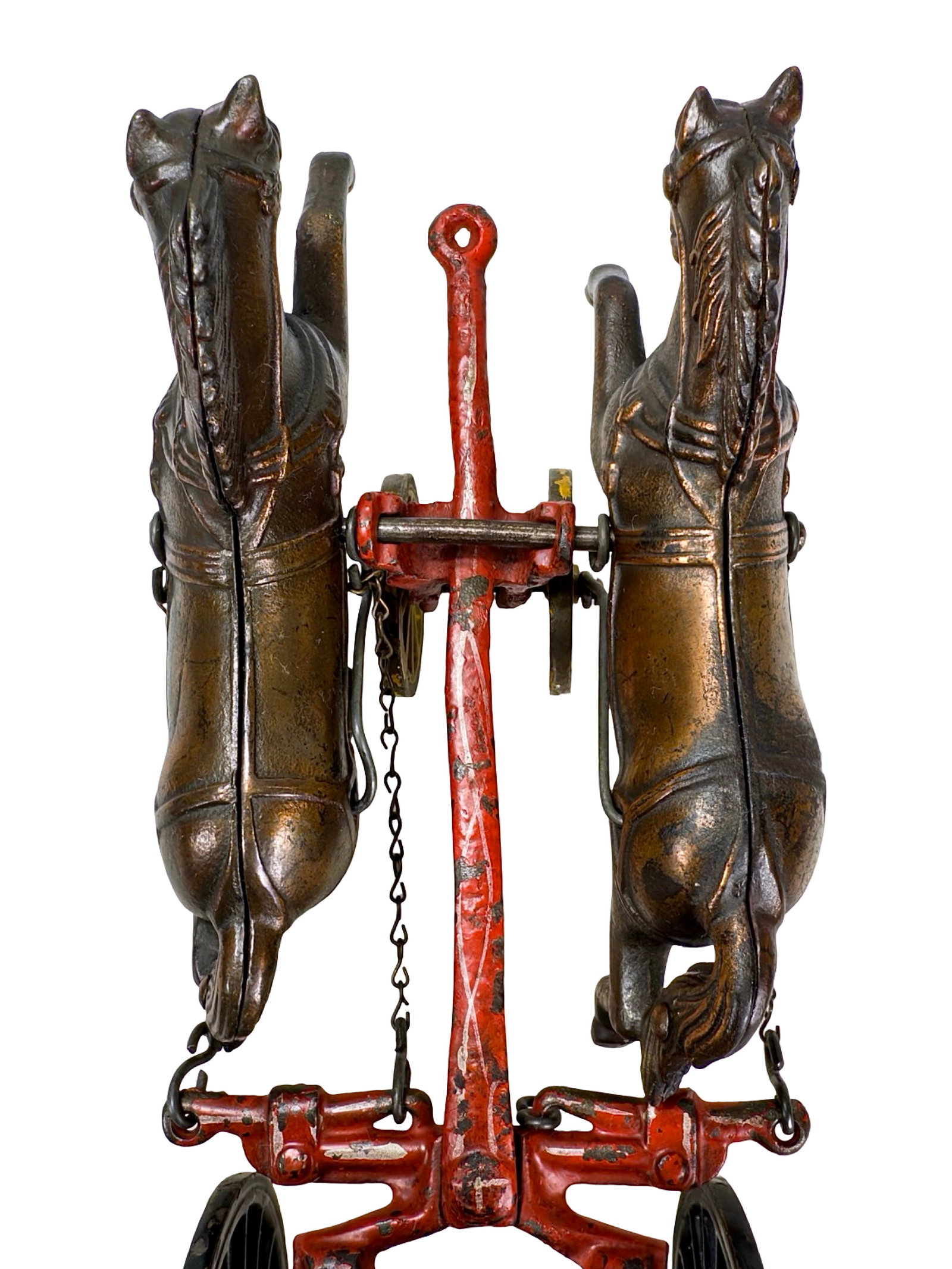 Electroplated Fire Pumper - Cast Iron Toy - 13