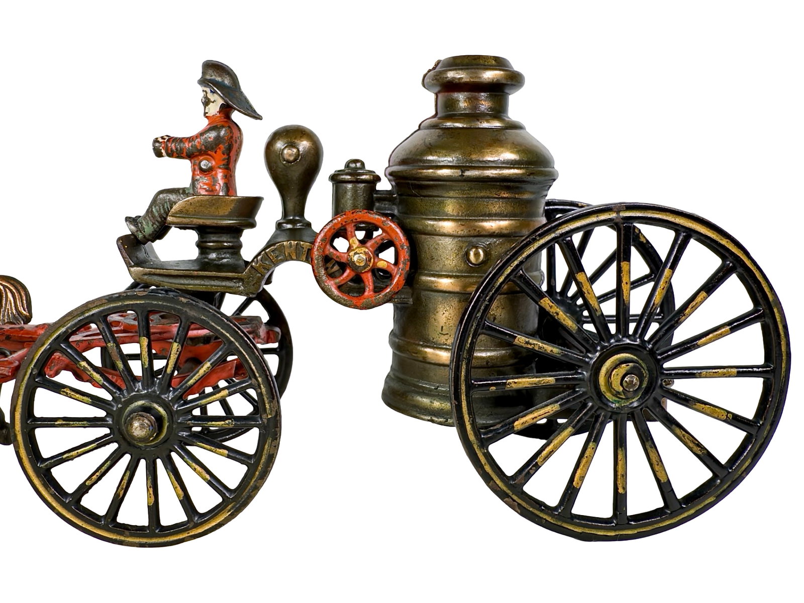 Electroplated Fire Pumper - Cast Iron Toy - 3